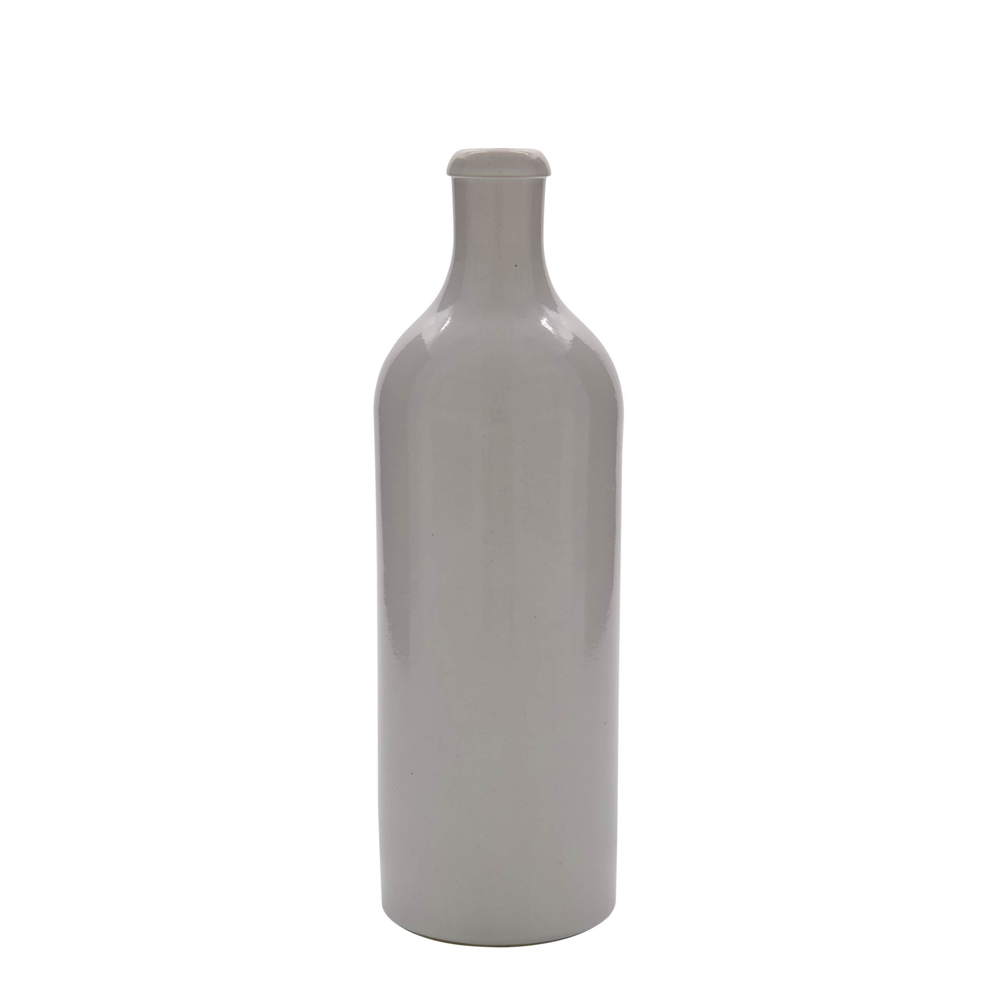 750 ml lerkrus, stengods, vitt, öppning: kork