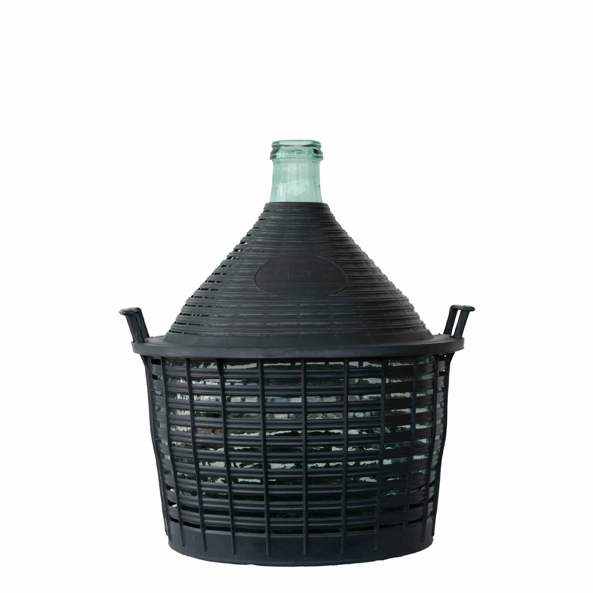 20 l ballongflaska med smal hals, glas, mynning: påhängslock 20 l ballongflaska med smal hals, glas, mynning: påhängslock