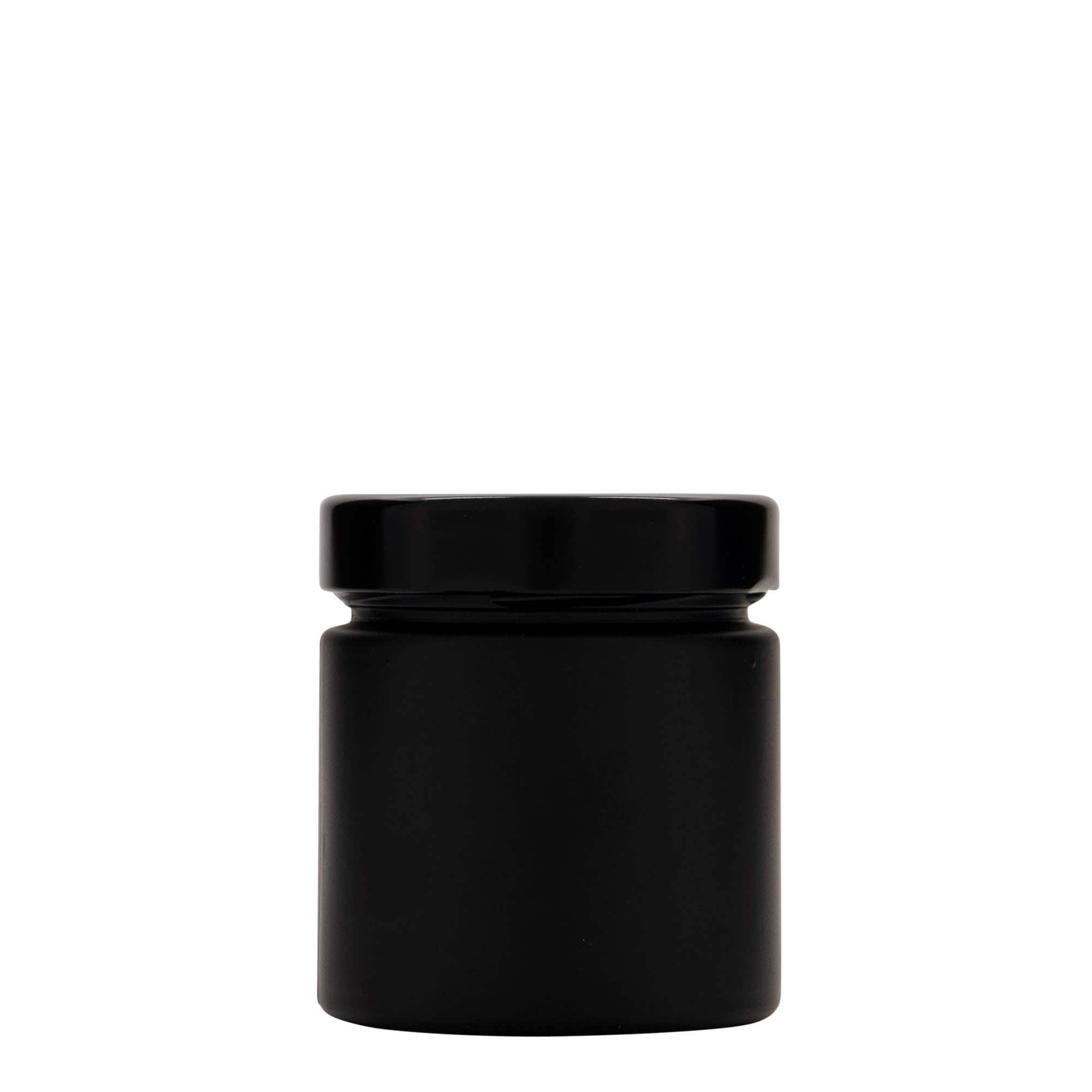 220 ml Rundglas 'Aurora', svart, mynning: Deep-Twist-Off (DTO 66)