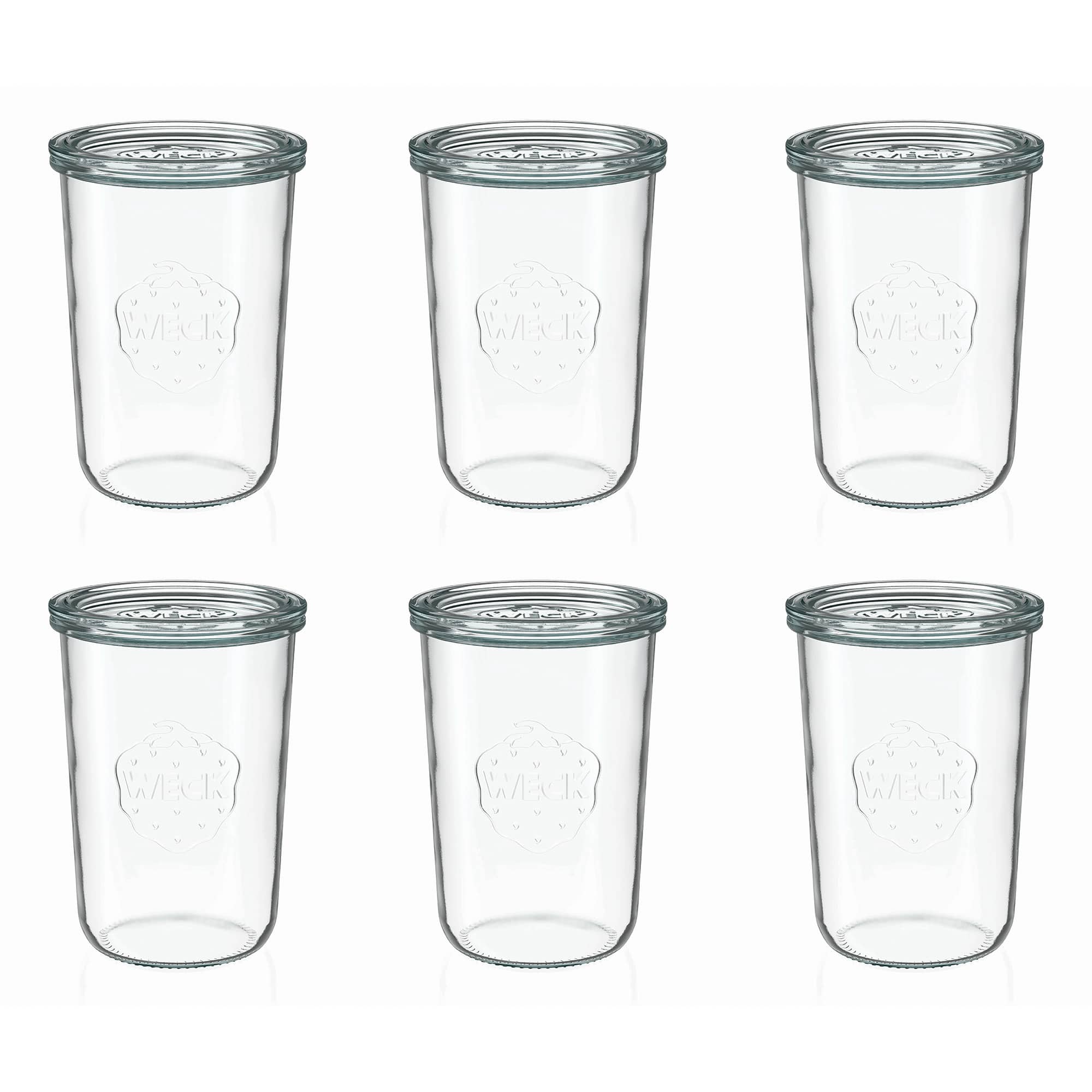 6x 850 ml WECK-störtglas med glaslock RR 100