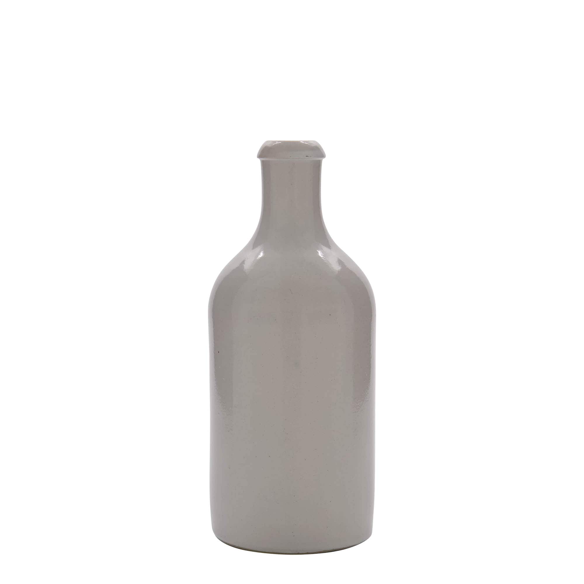 500 ml tonkrus, stengods, vitt, öppning: kork