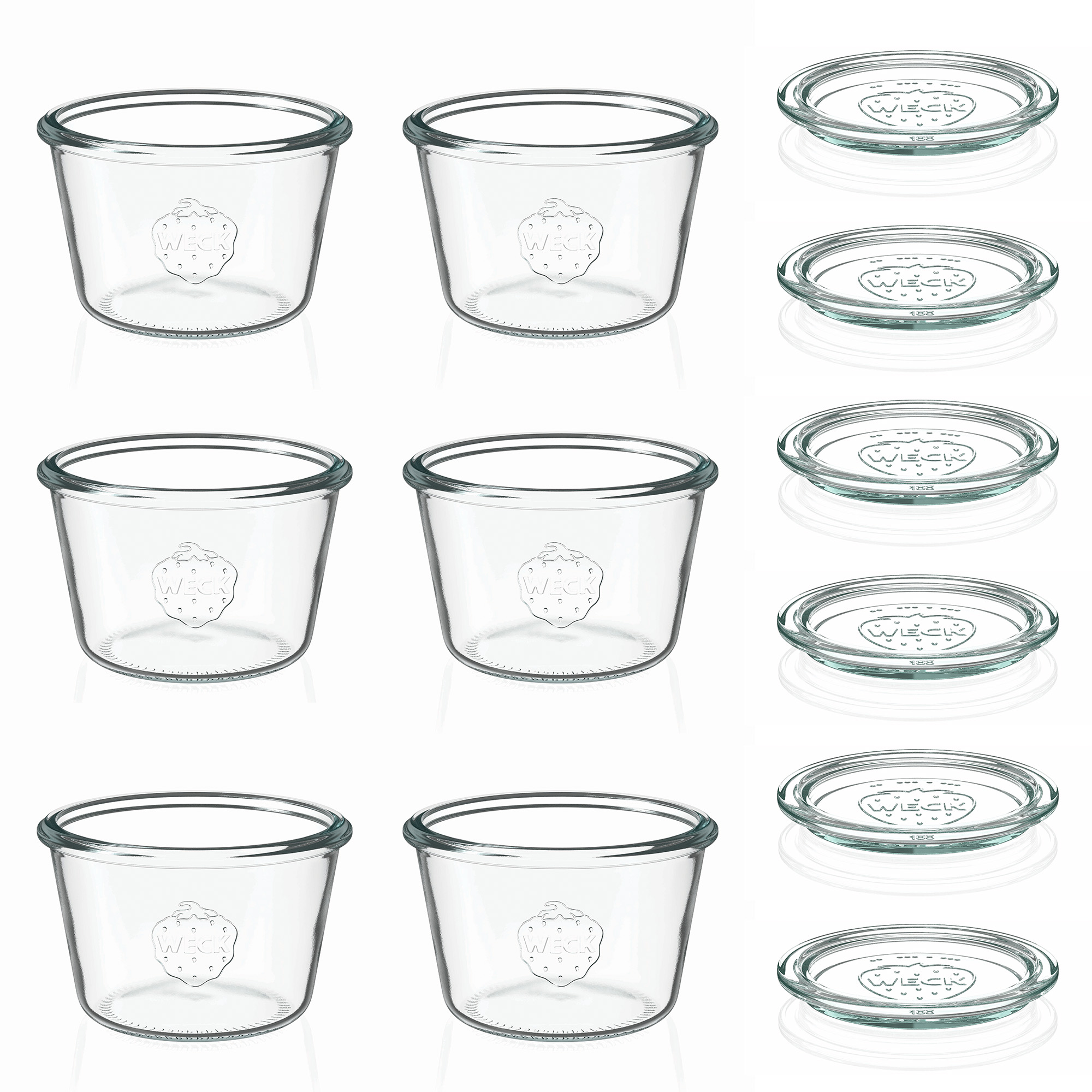 6x 370 ml WECK-störtglas med glaslock RR 100