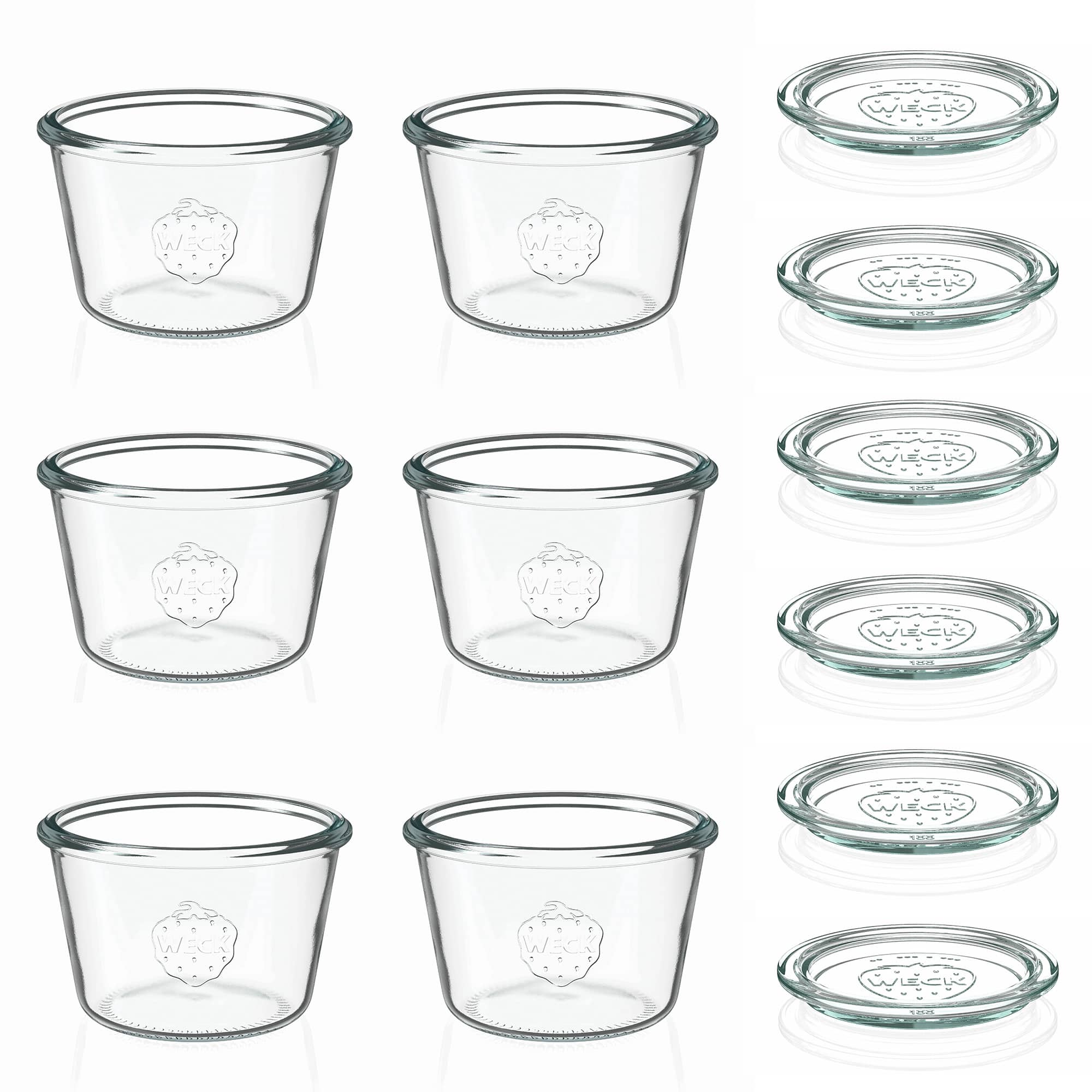 6x 370 ml WECK-störtglas med glaslock RR 100