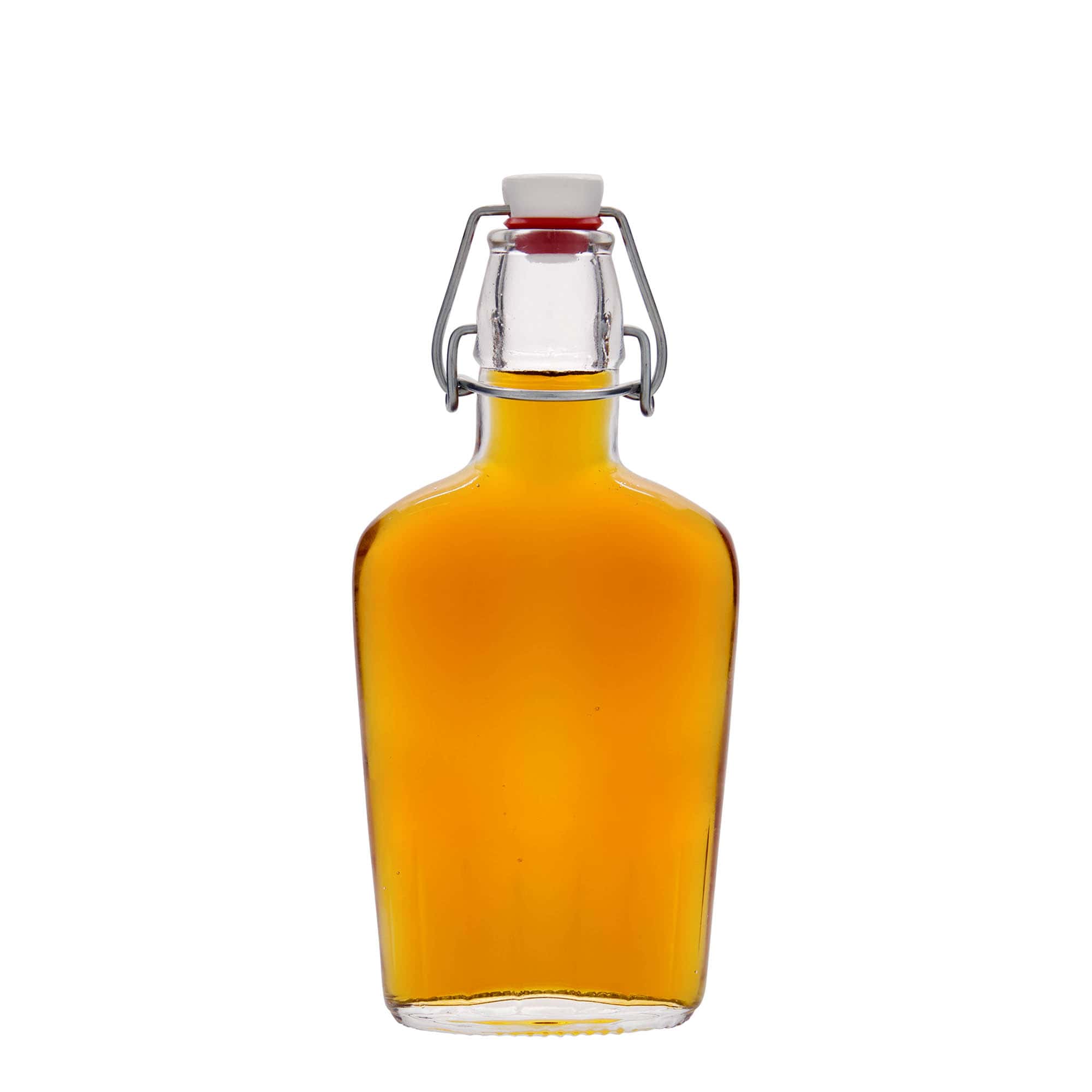 250 ml glasflaska 'Fiaschetta', oval, mynning: klämma