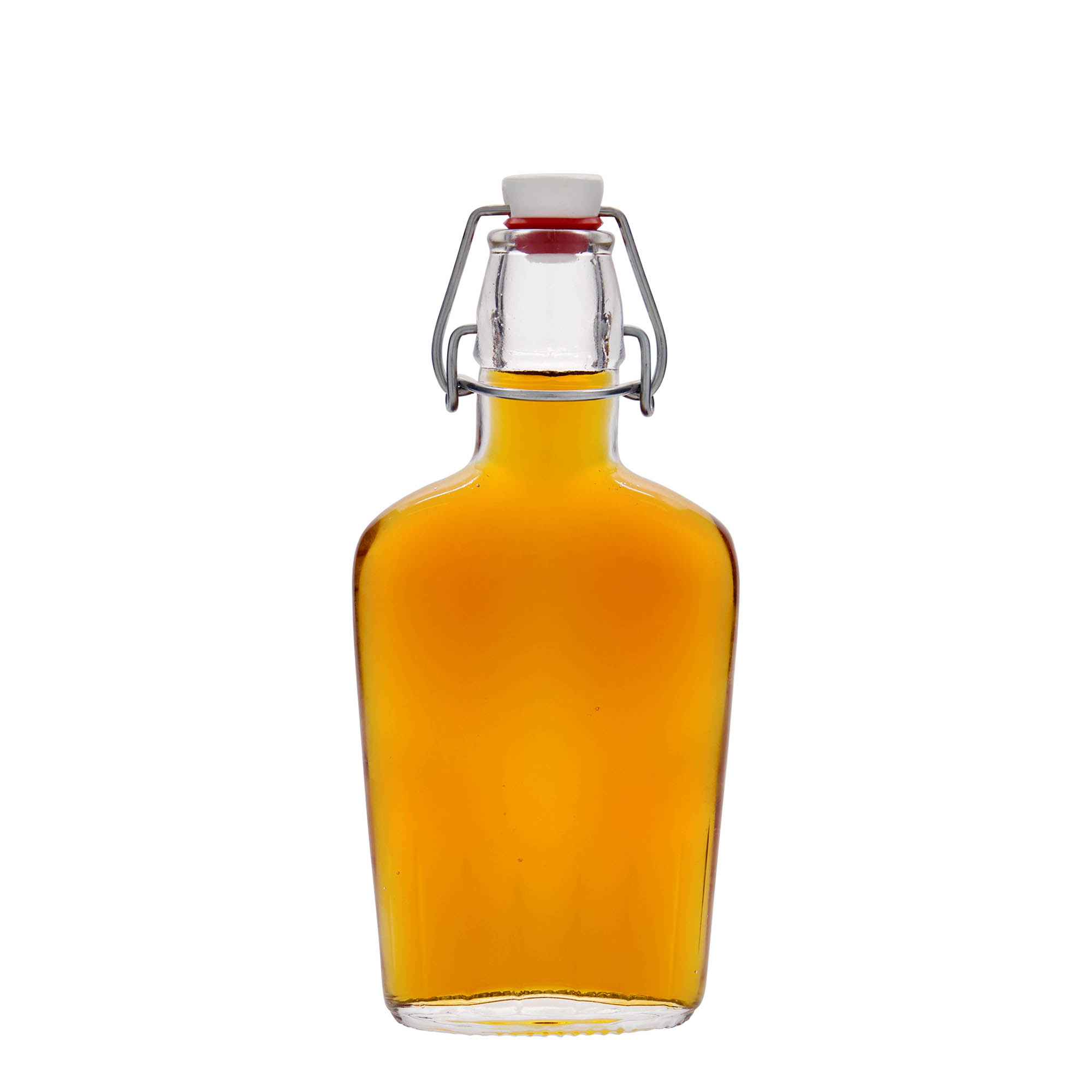 250 ml glasflaska 'Fiaschetta', oval, mynning: klämma