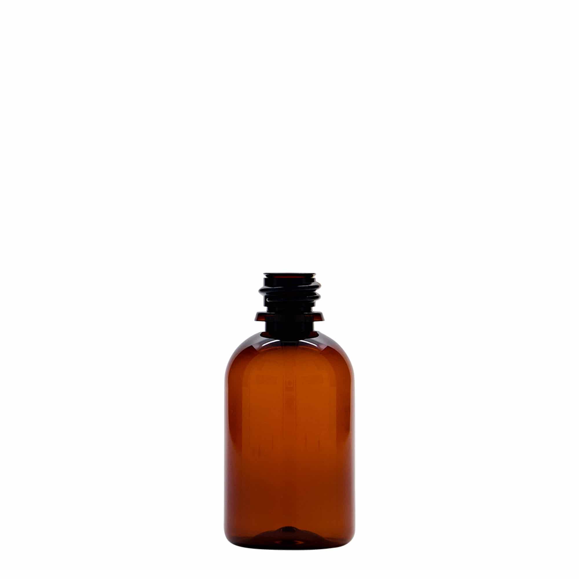50 ml PET-medicinflaska 'Easy Living', brun, plast, mynning: DIN 18