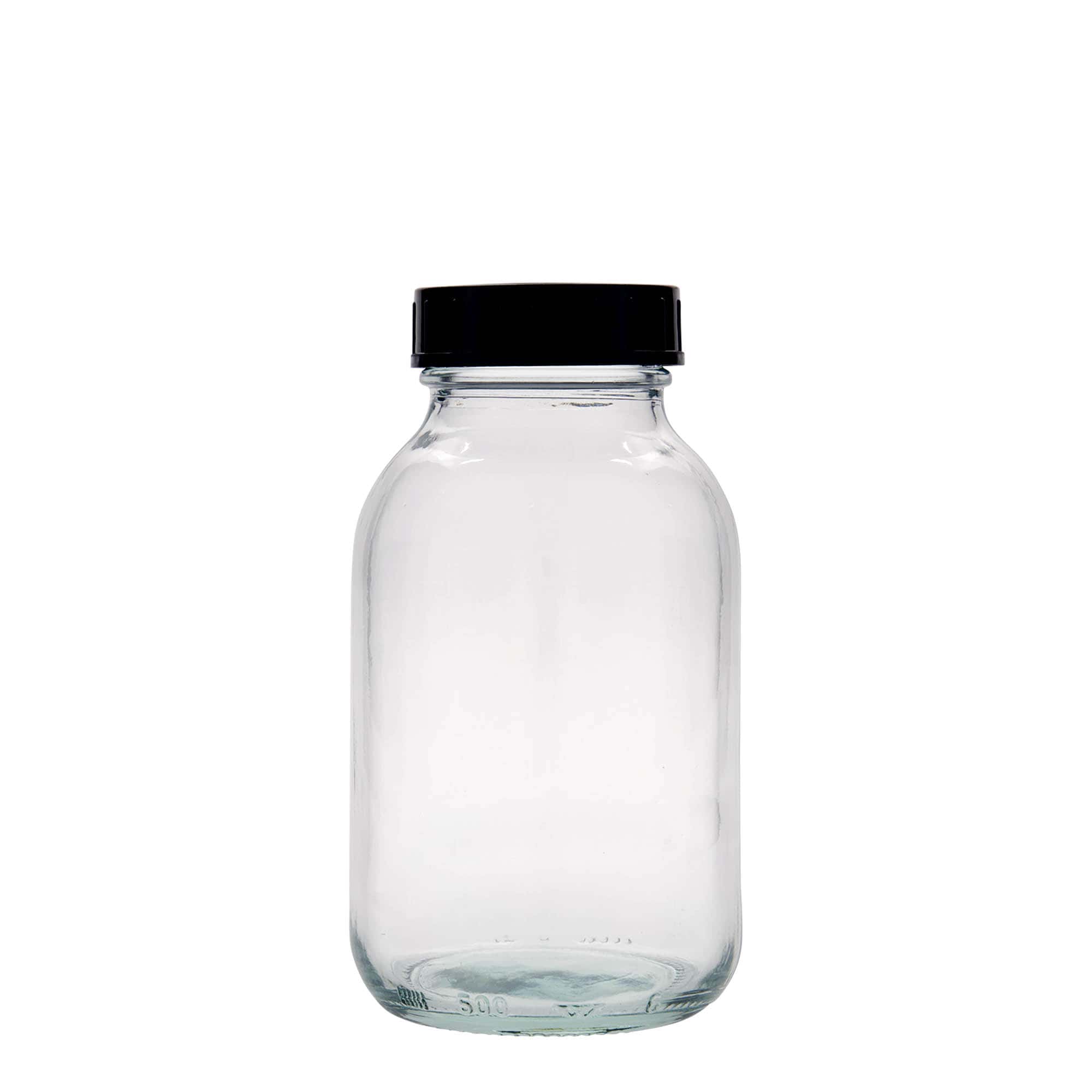 500 ml burk med bred hals, mynning: DIN 55