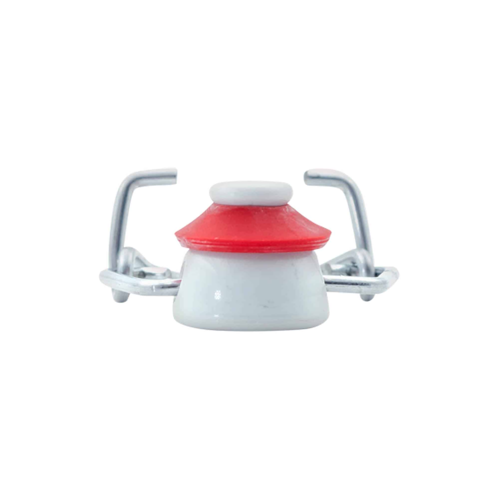 Patentlock standard, plast, röd-vit
