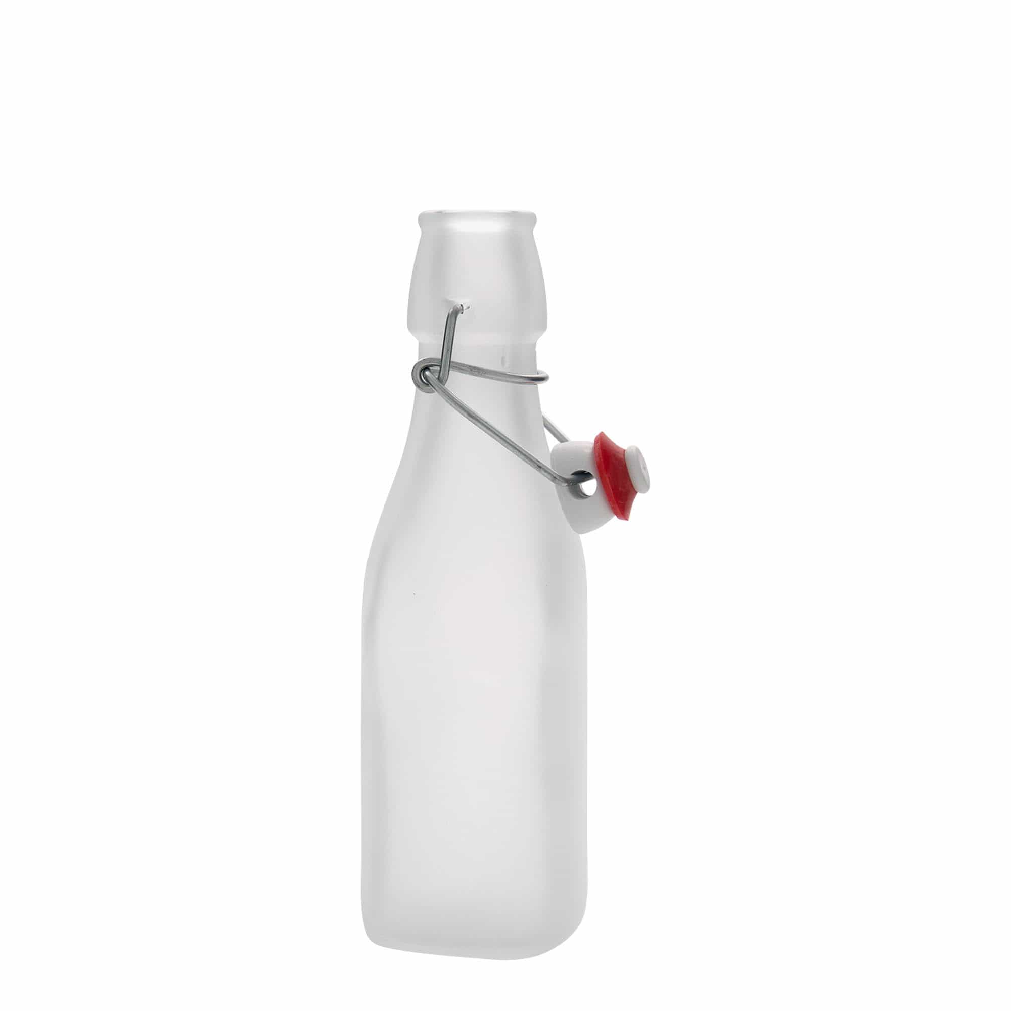 250 ml glasflaska 'Swing, kvadratisk, vit, öppning: bygelverschluss