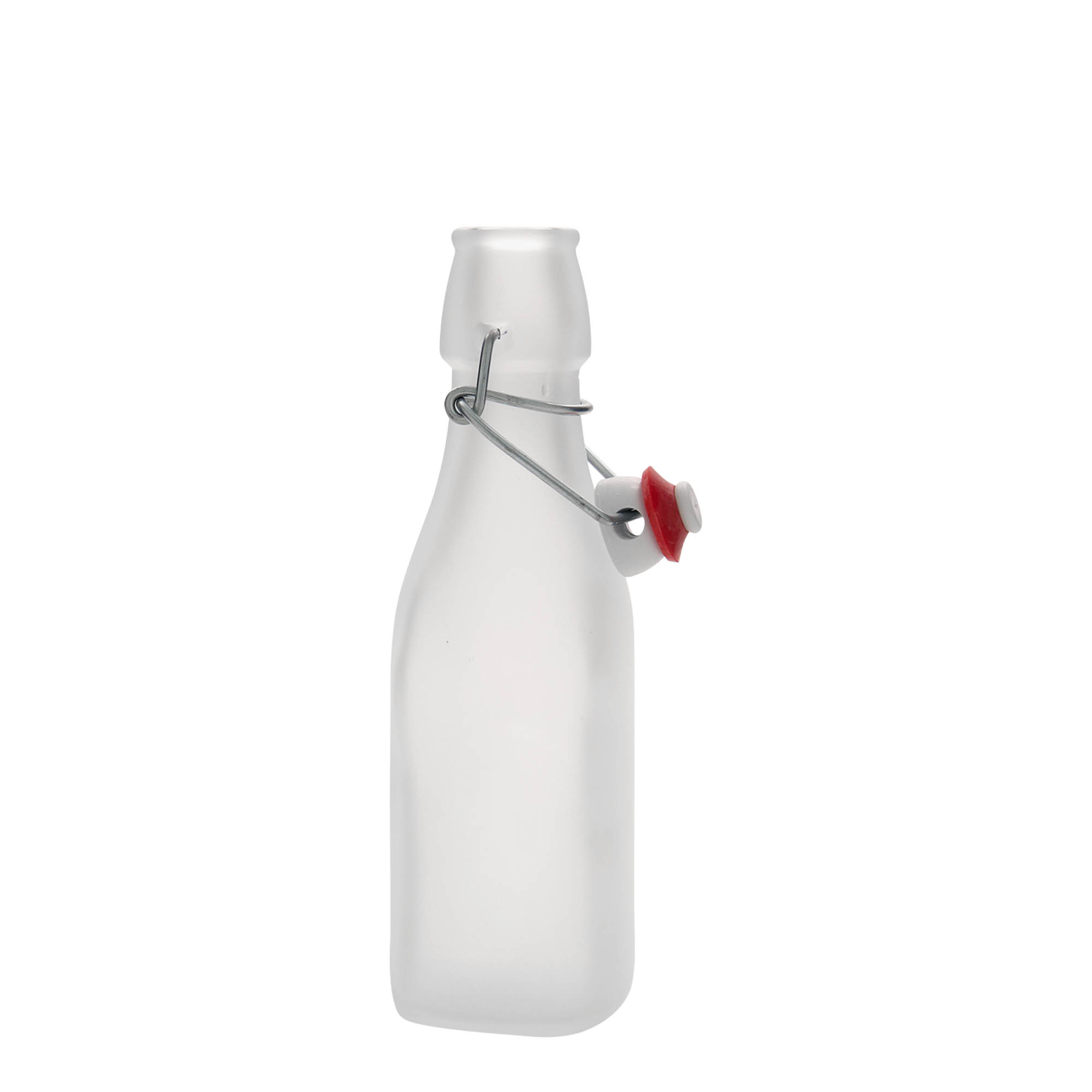 250 ml glasflaska 'Swing, kvadratisk, vit, öppning: bygelverschluss
