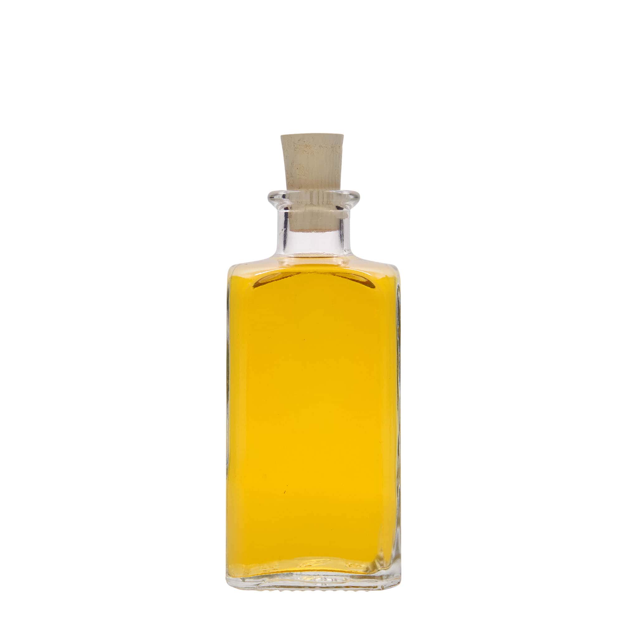 250 ml glasflaska Apotheker Carré, kvadratisk, öppning: kork