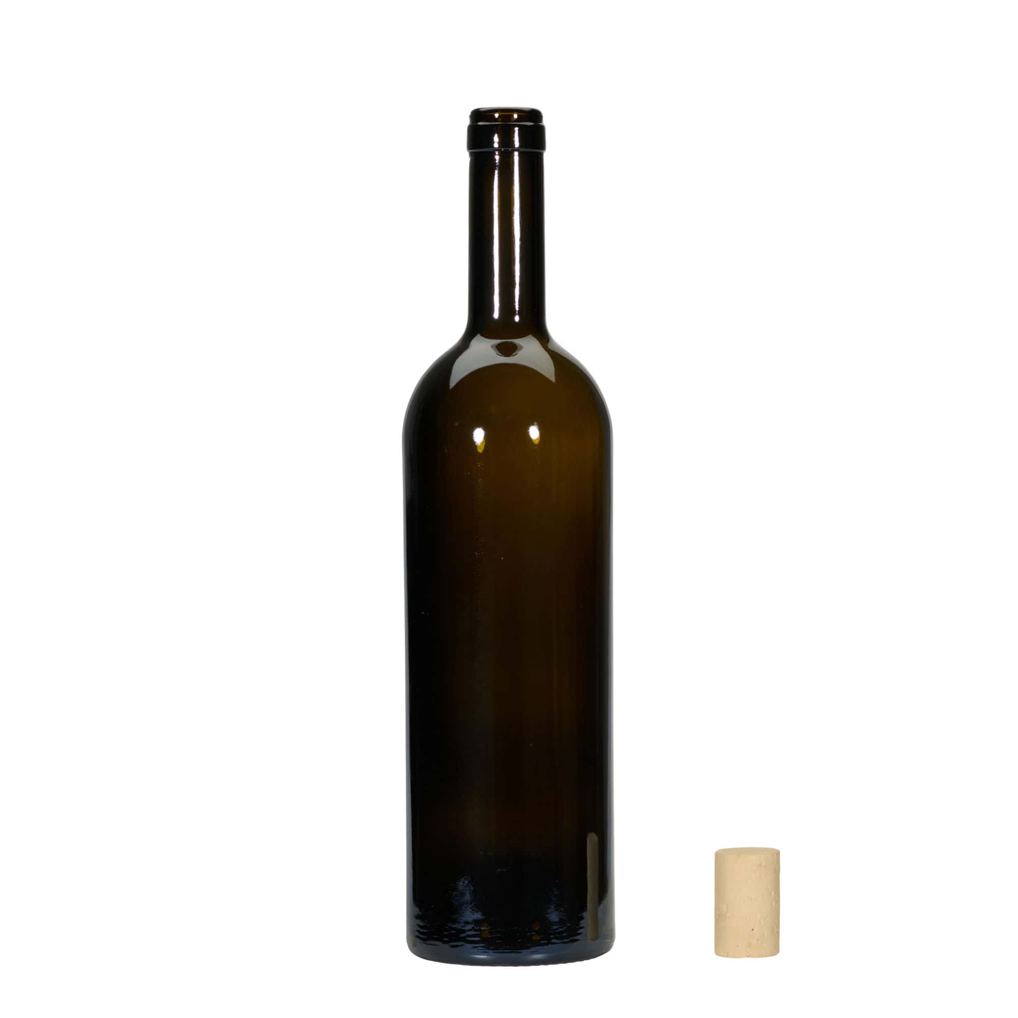 750 ml vinflaska 'Golia', antikgrön, mynning: kork