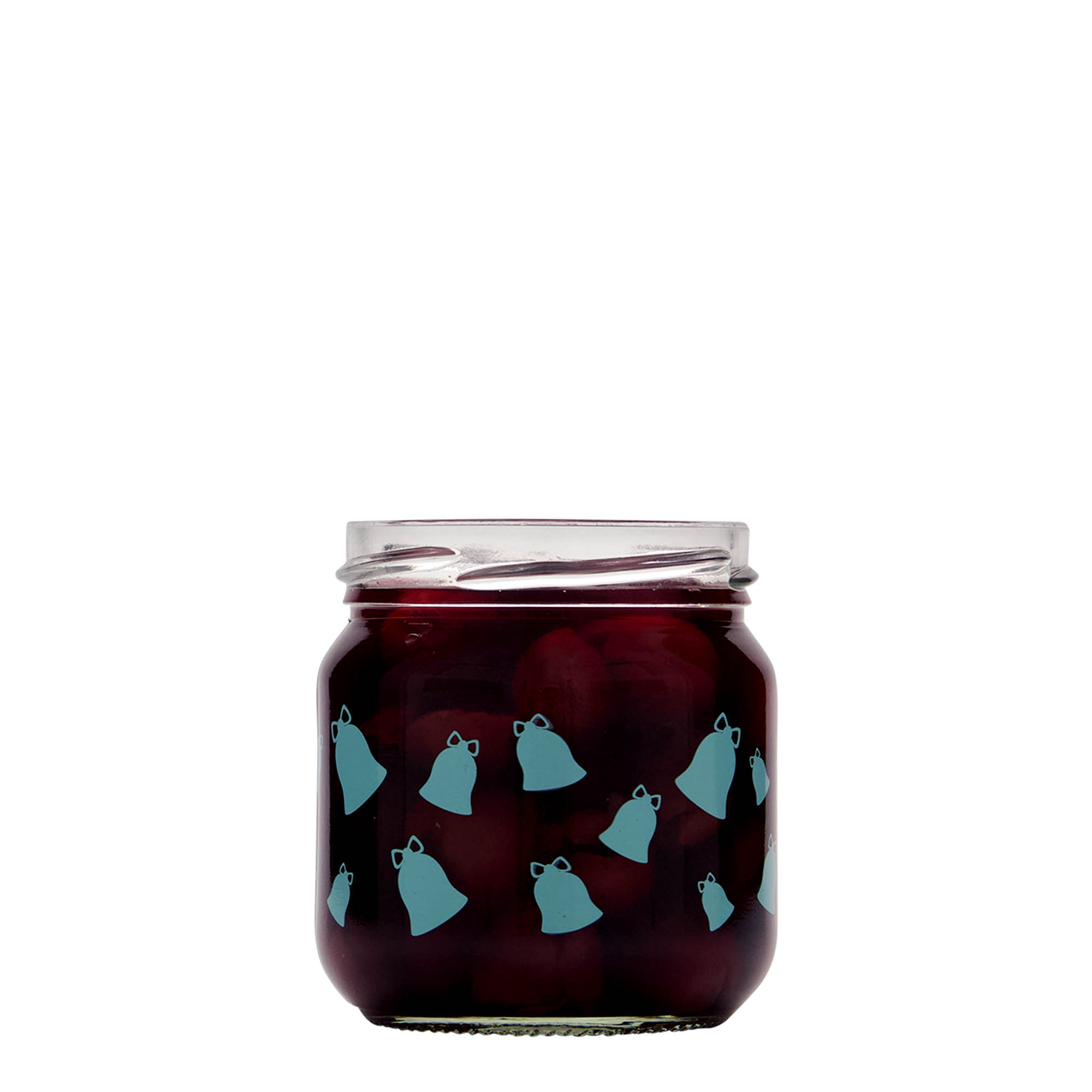 212 ml rund glas, motiv: Kling, klocka, öppning: twist-off (TO 66)