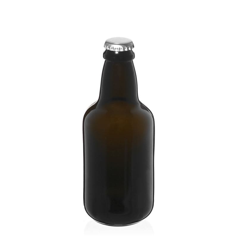 330 ml ölflaska 'Era', glas, antikgrön, öppning: kapsyl