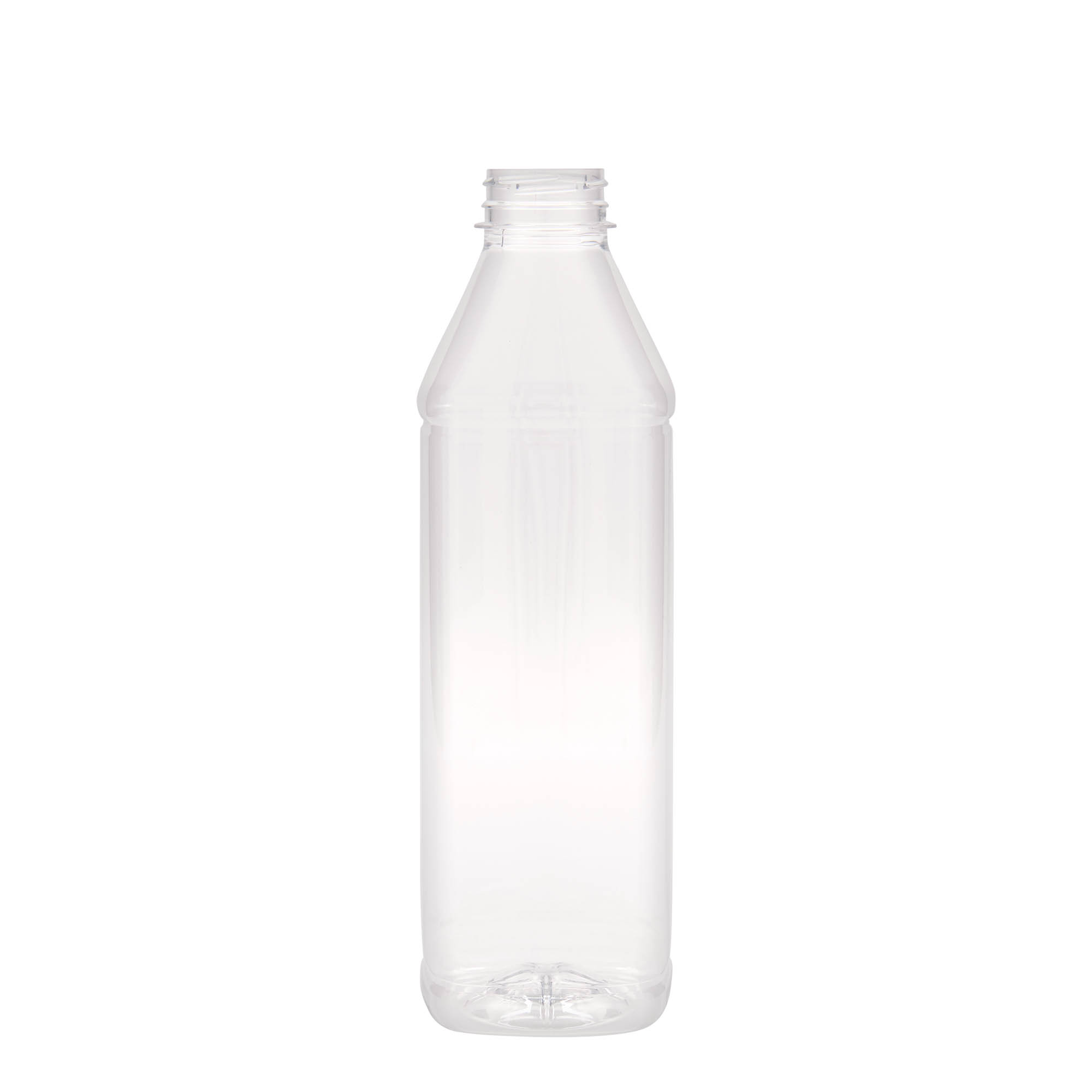 1 000 ml PET-flaska 'Milk and Juice Carré', fyrkantig, plast, öppning: 38 mm 1 000 ml PET-flaska 'Milk and Juice Carré', fyrkantig, plast, öppning: 38 mm