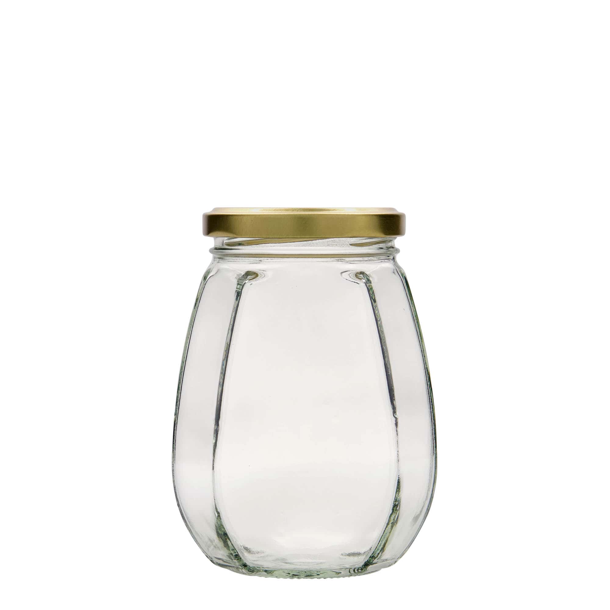 385 ml dekorglas, sexkantig, mynning: twist off (TO 63)
