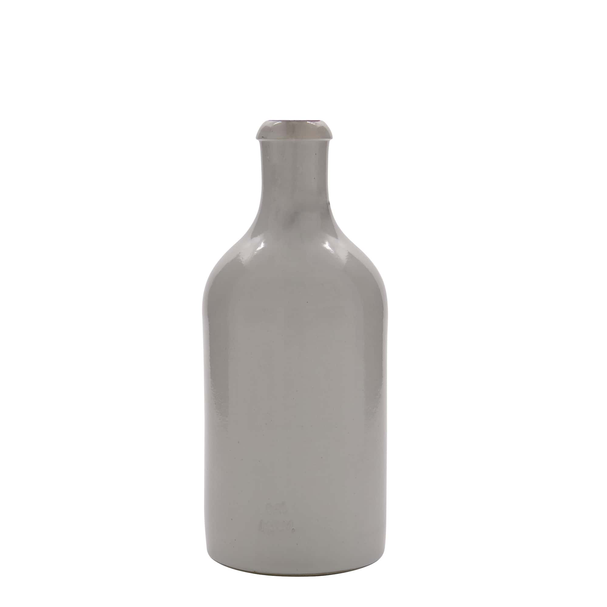 500 ml lerkrus, stengods, vit, mynning: patentkork 500 ml lerkrus, stengods, vit, mynning: patentkork