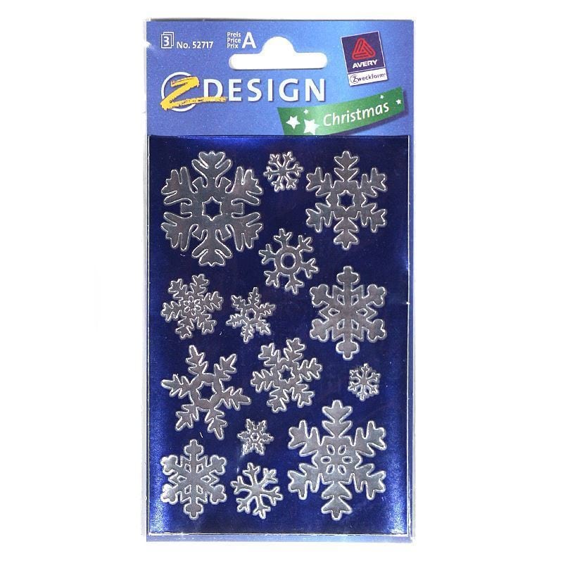 Zweckform-klistermärken 'Snöflingor', papper, silver