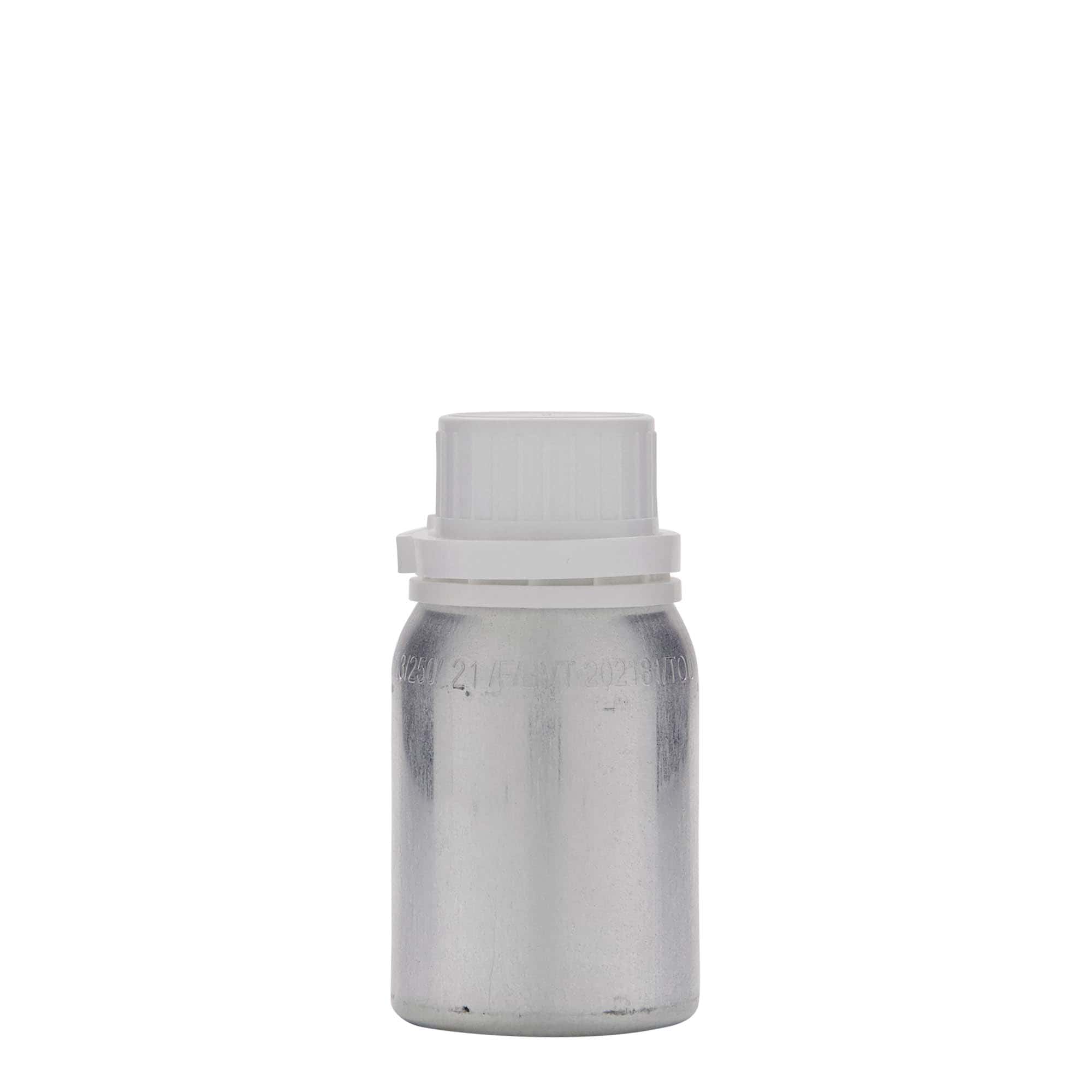 125 ml aluminiumflaska, metall, silver, öppning: DIN 32