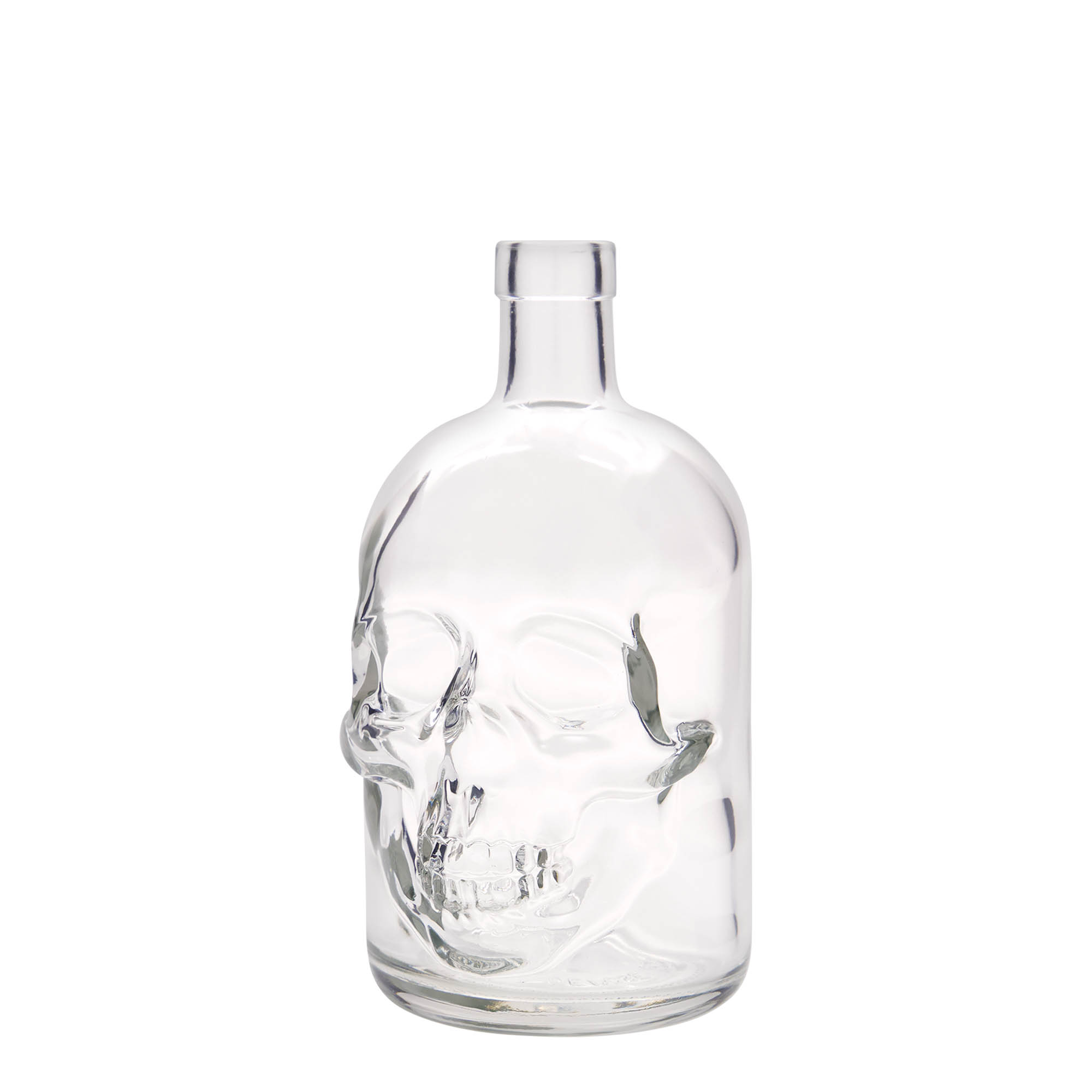 700 ml glasflaska 'Dödskalle', mynning: kork 700 ml glasflaska 'Dödskalle', mynning: kork