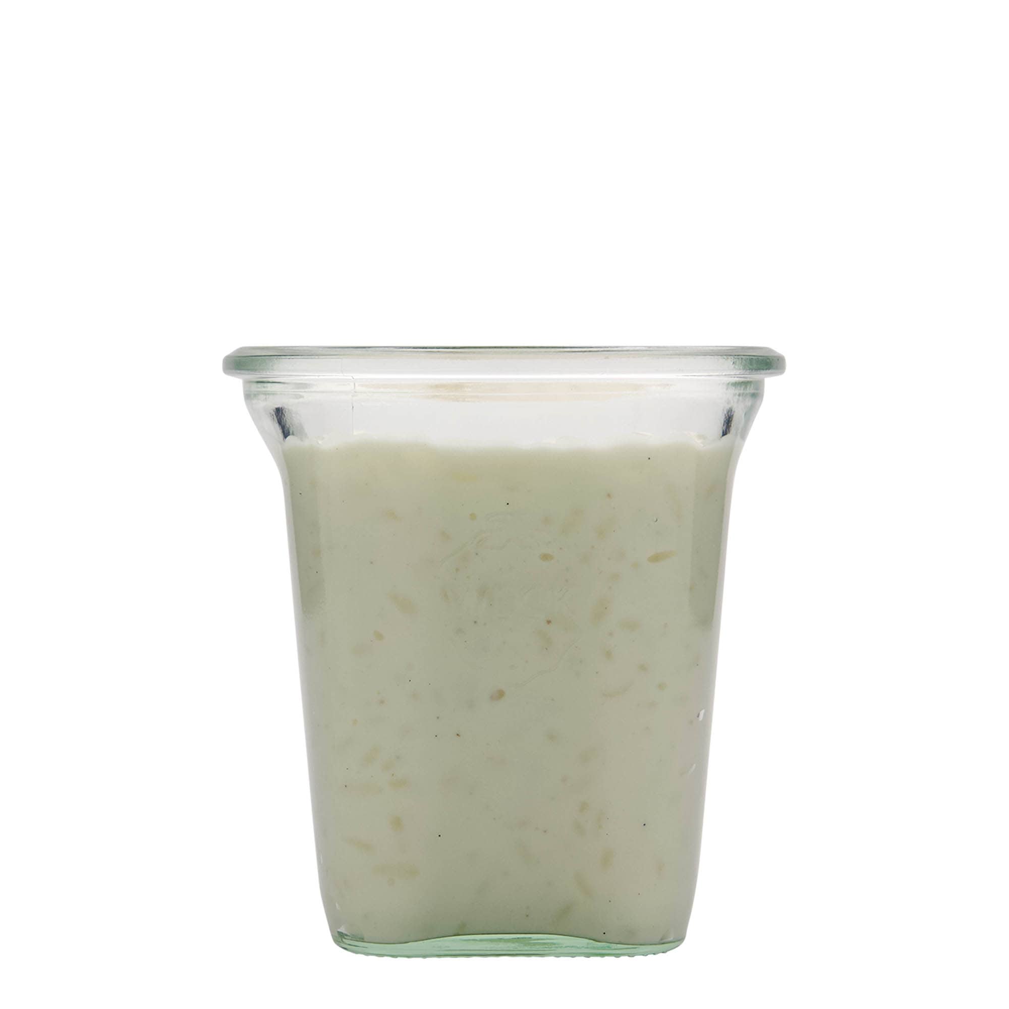 545 ml WECK-Quadroglas, fyrkantigt, öppning: rund kant 545 ml WECK-Quadroglas, fyrkantigt, öppning: rund kant