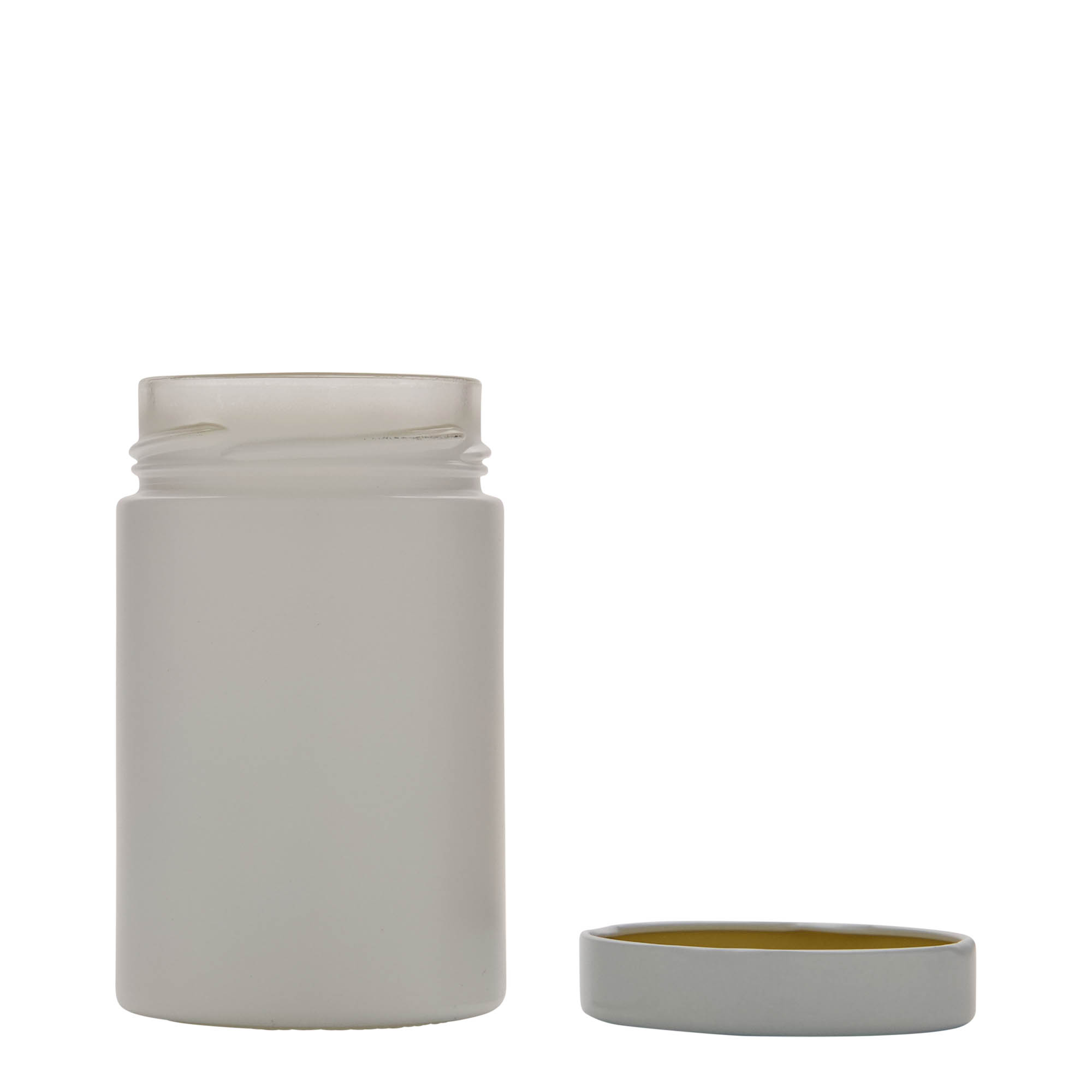327 ml rundat glas 'Aurora', vitt, öppning: Deep-Twist-Off (DTO 66)