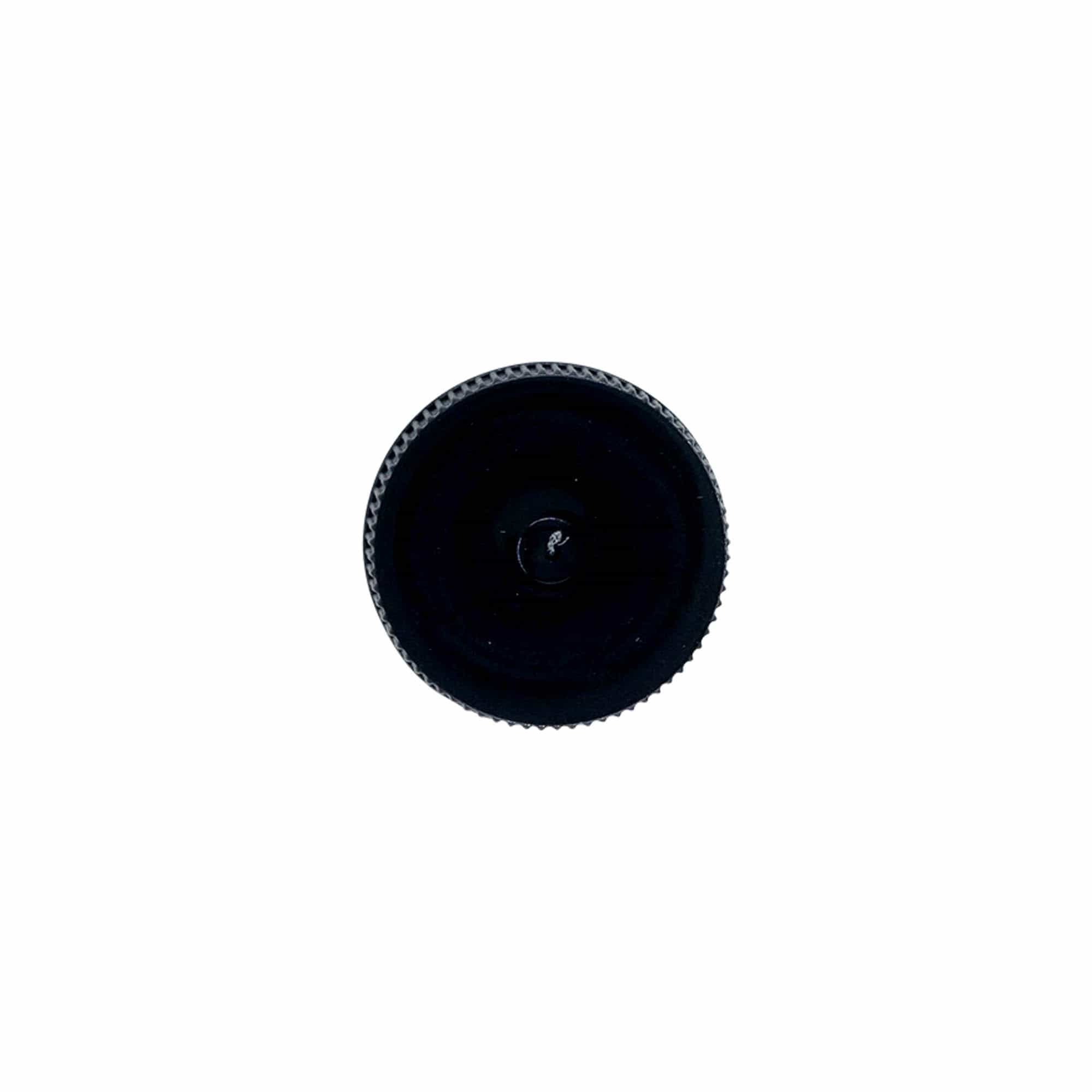 Skruvlock med EPE-inlägg, PE-plast, svart, för mynning: DIN 25