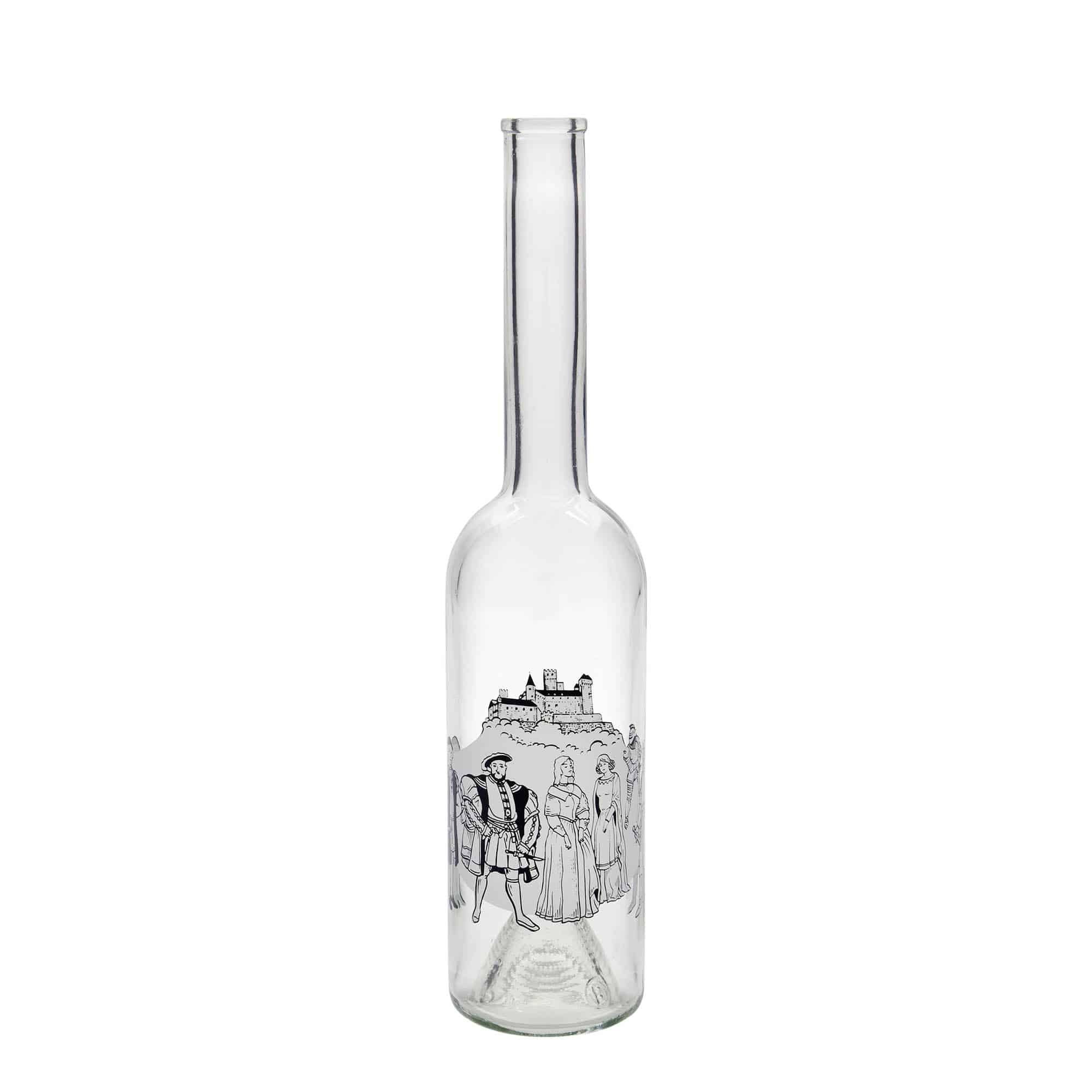 500 ml Glasflaska 'Opera', motiv: Medeltiden, öppning: Kork