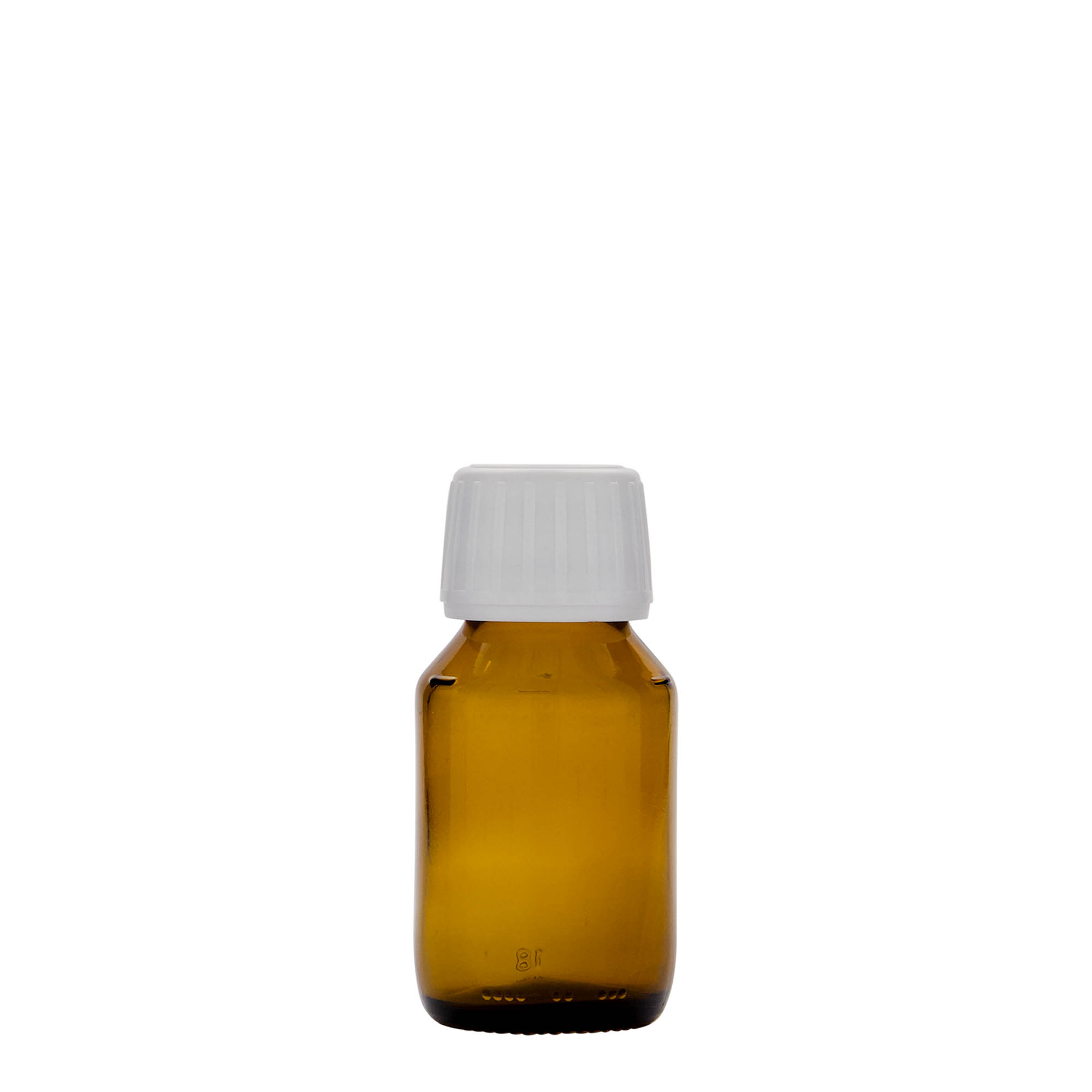 50 ml medicinflaska, brun, glas, mynning: PP 28 50 ml medicinflaska, brun, glas, mynning: PP 28
