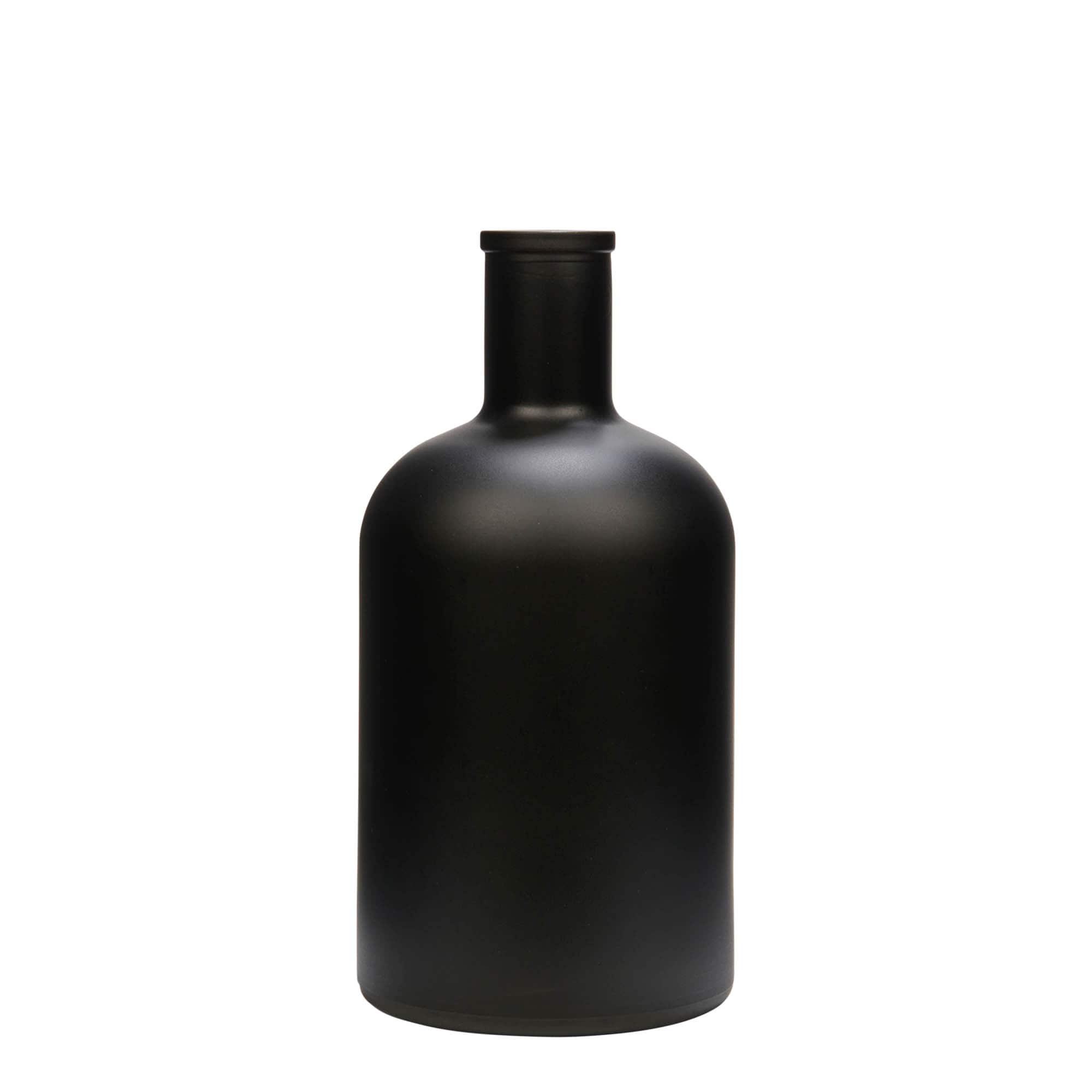 700 ml glasflaska 'Gerardino', svart, öppning: kork