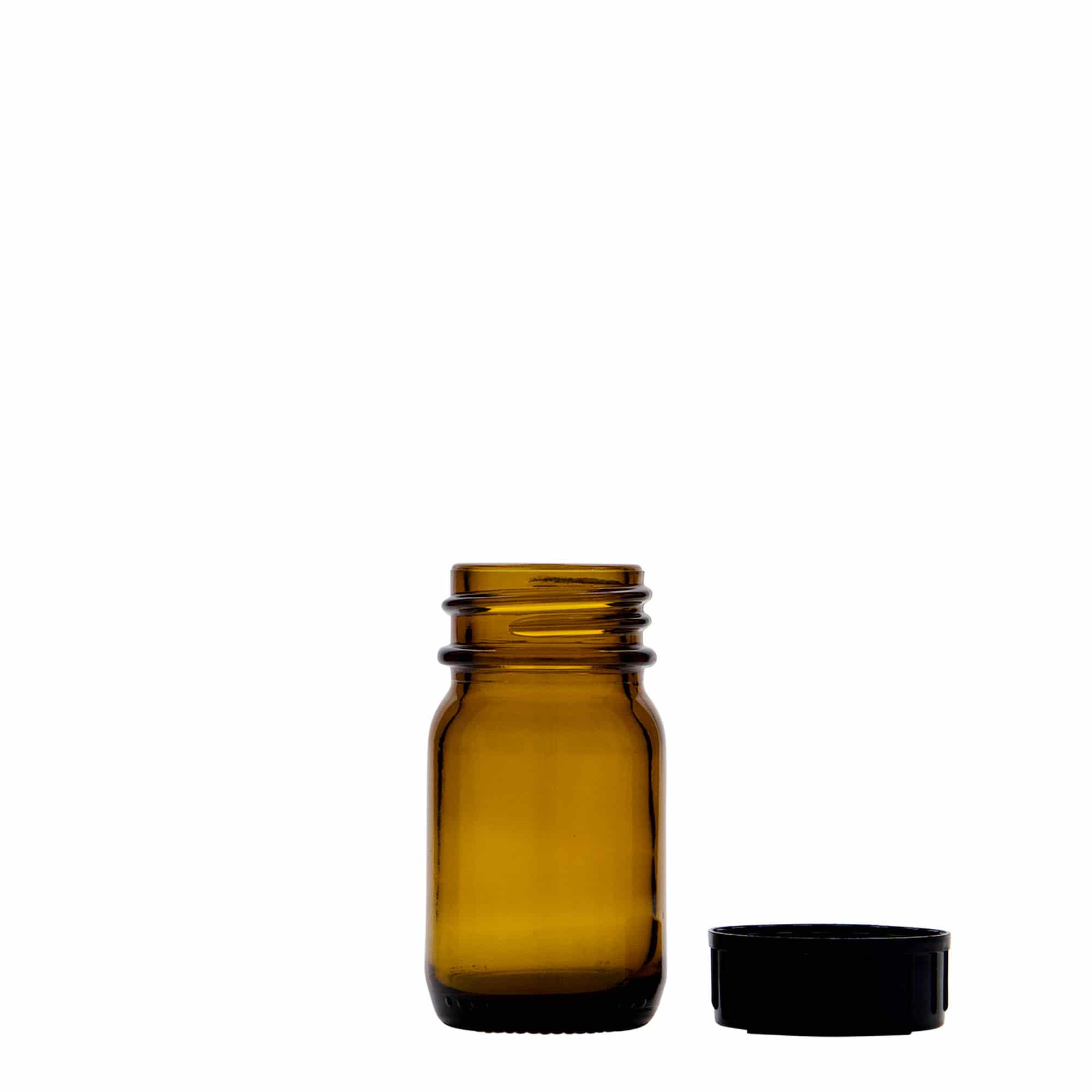 30 ml bredhalsglas, brunt, öppning: DIN 32