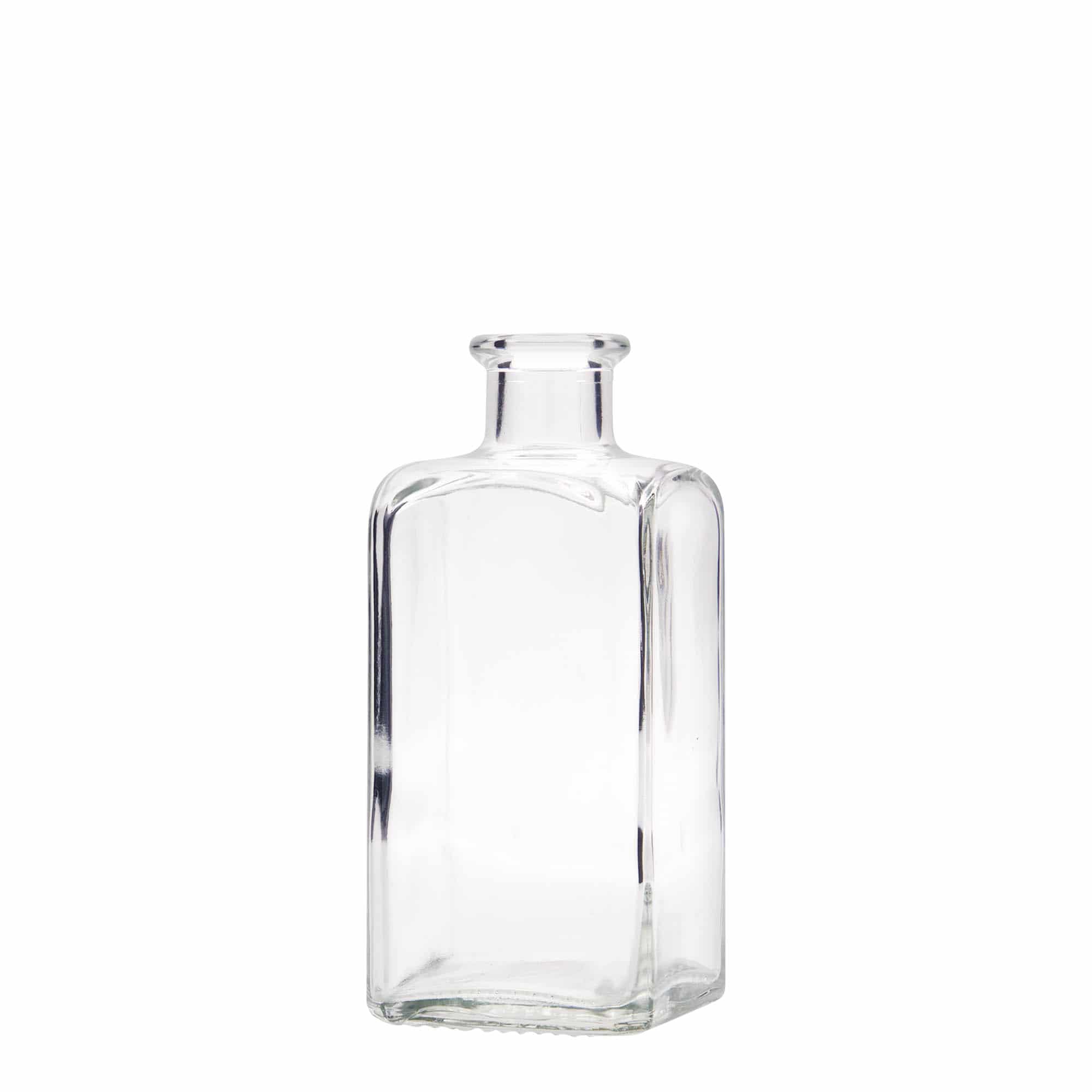 250 ml apoteksglasflaska Carré, kvadratisk, mynning: kork