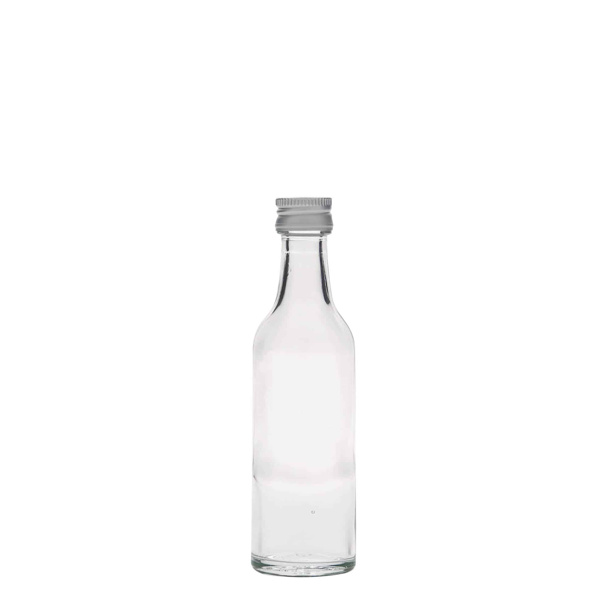 50 ml glasflaska rak hals, mynning: PP 18
