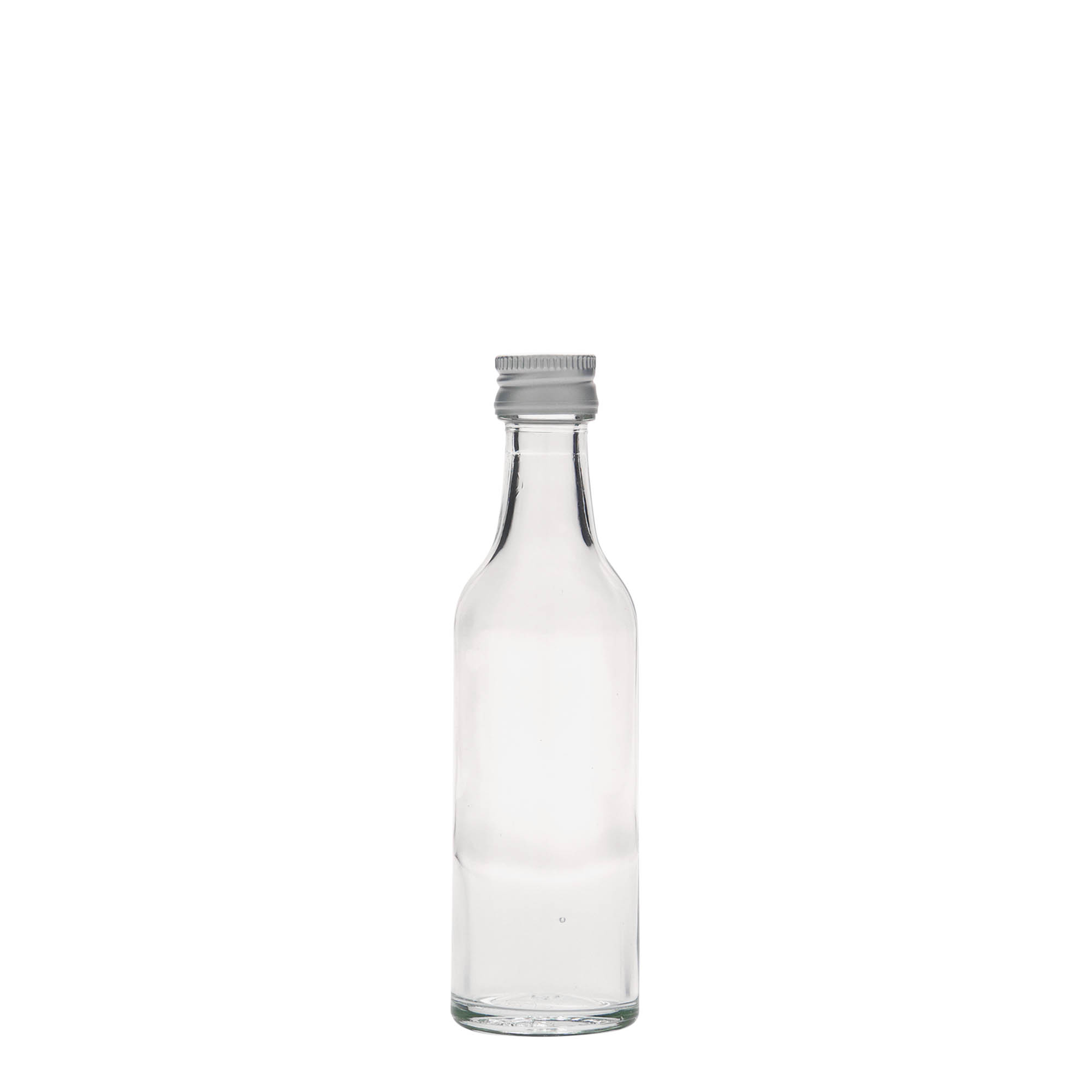 50 ml glasflaska med rak hals, mynning: PP 18 50 ml glasflaska med rak hals, mynning: PP 18