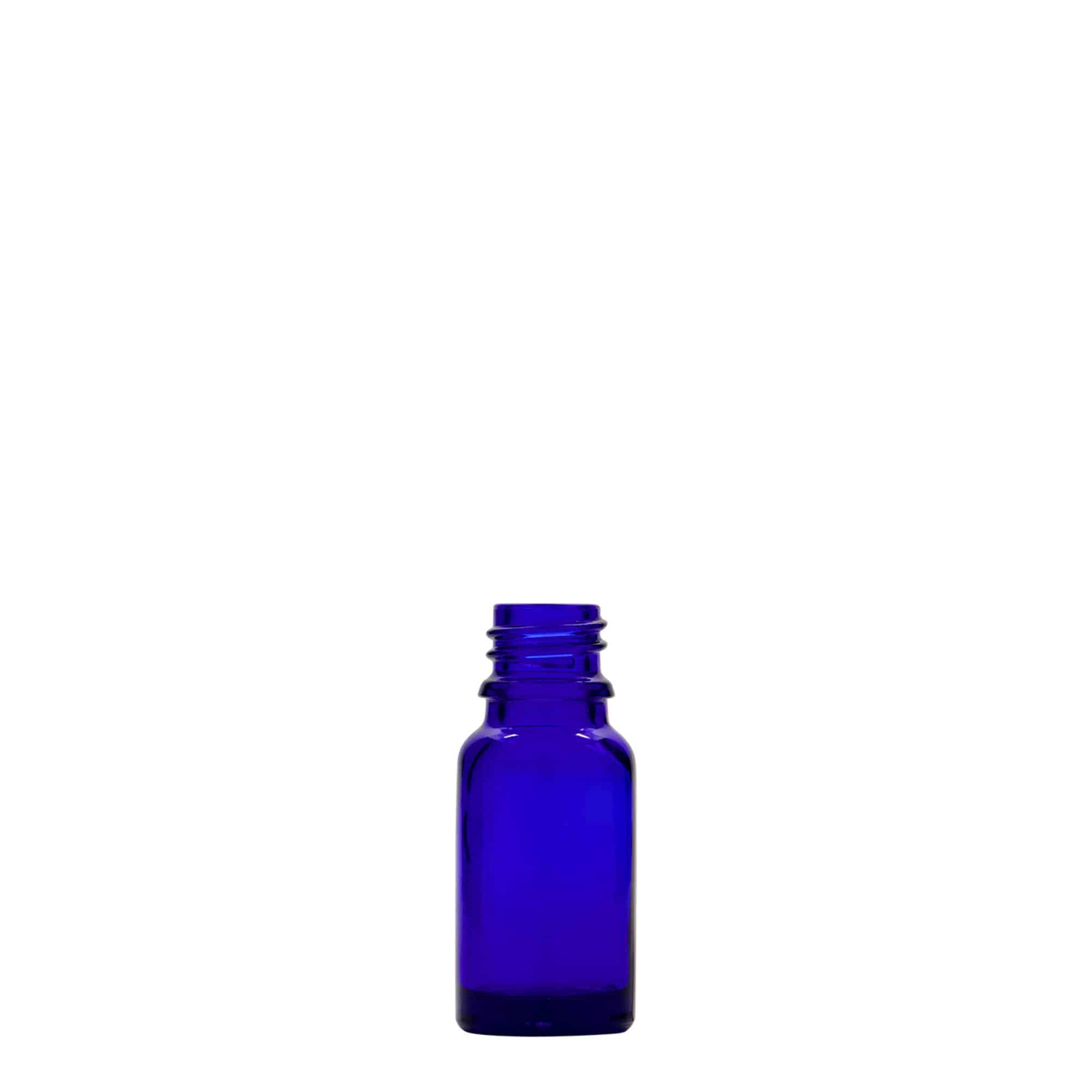 10 ml medicinflaska, glas, kungsblå, mynning: DIN 18 10 ml medicinflaska, glas, kungsblå, mynning: DIN 18