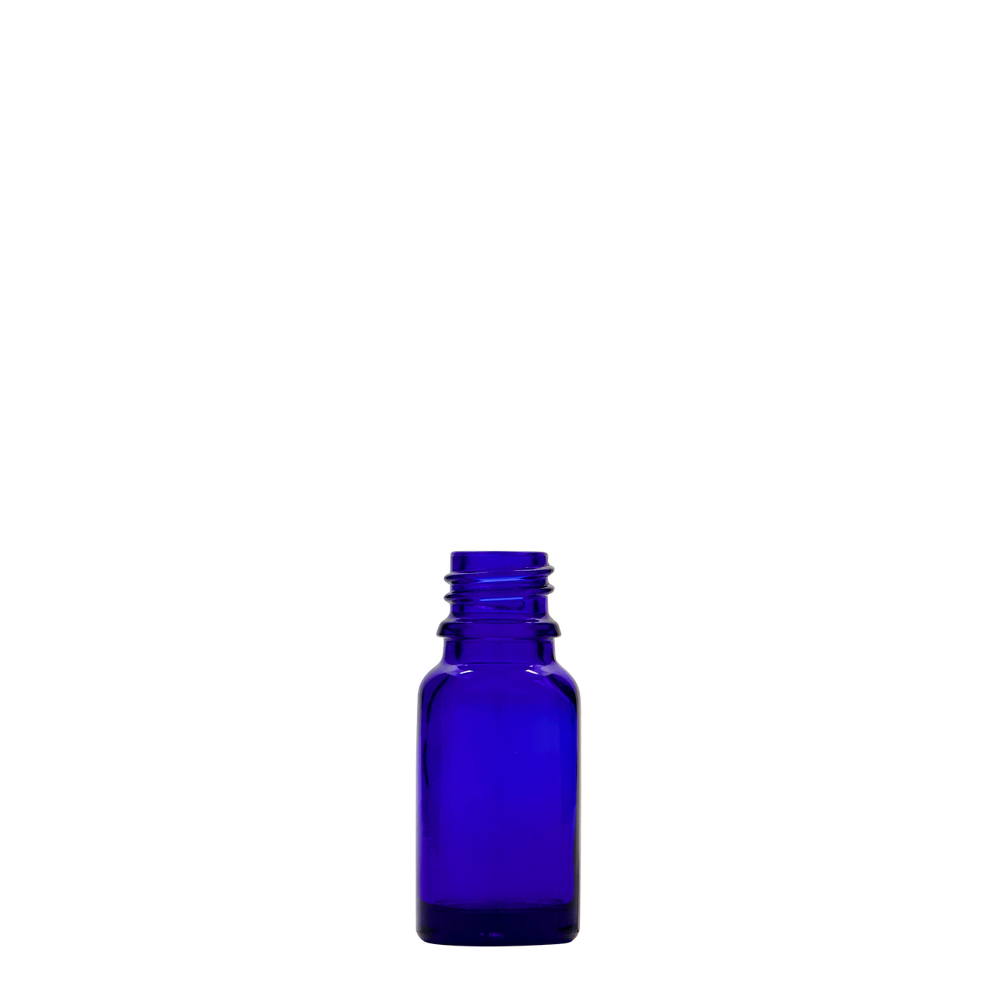 10 ml medicinflaska, glas, kungligt blå, mynning: DIN 18 10 ml medicinflaska, glas, kungligt blå, mynning: DIN 18
