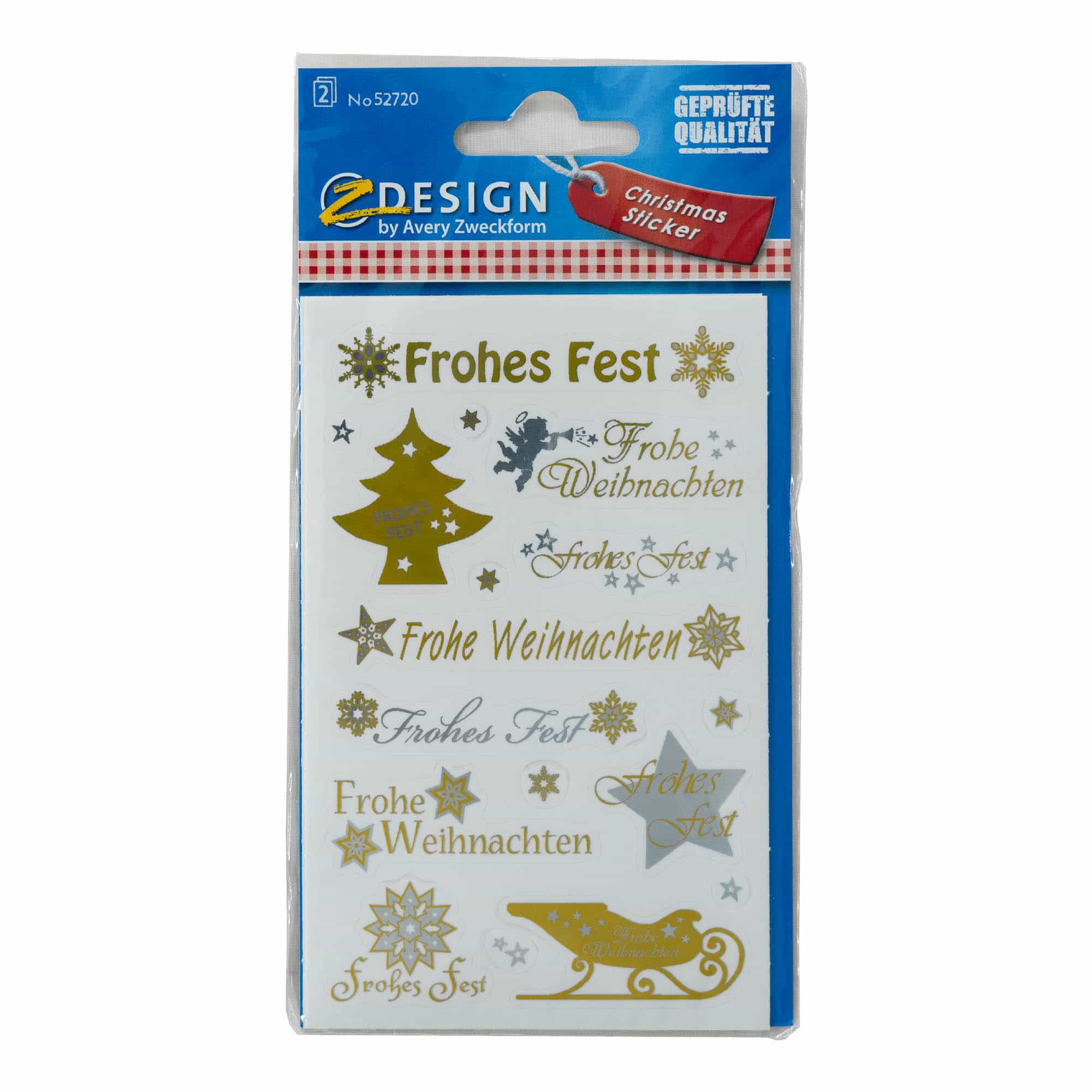 Zweckform Klistermärken 'Jul', papper, guld-silver