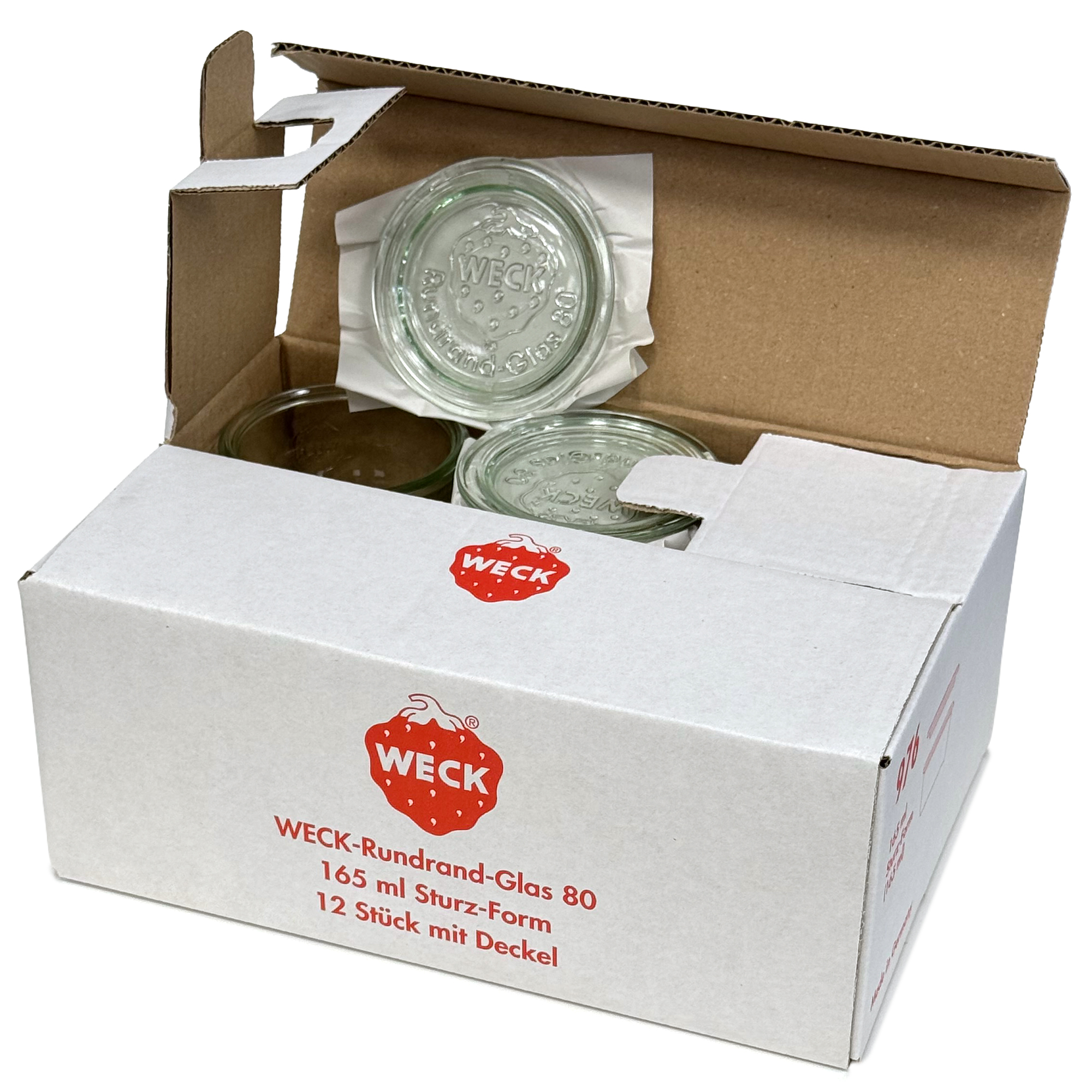 12x 165 ml WECK-störtglas med glaslock RR 80