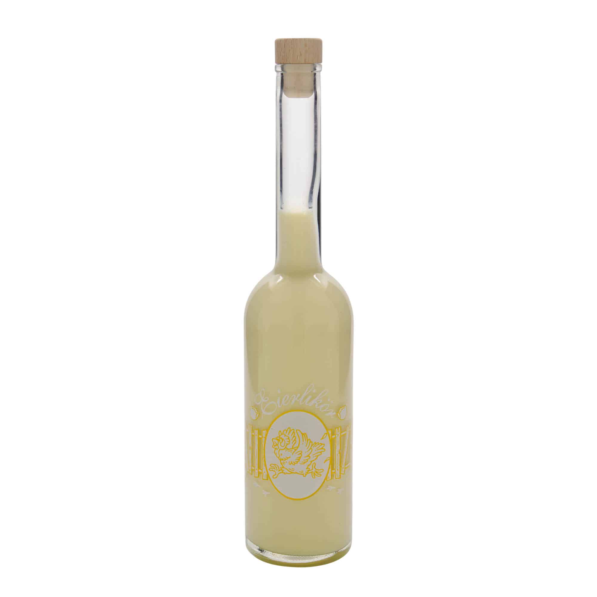 500 ml glasflaska 'Opera', motiv: Ägglikör, mynning: kork