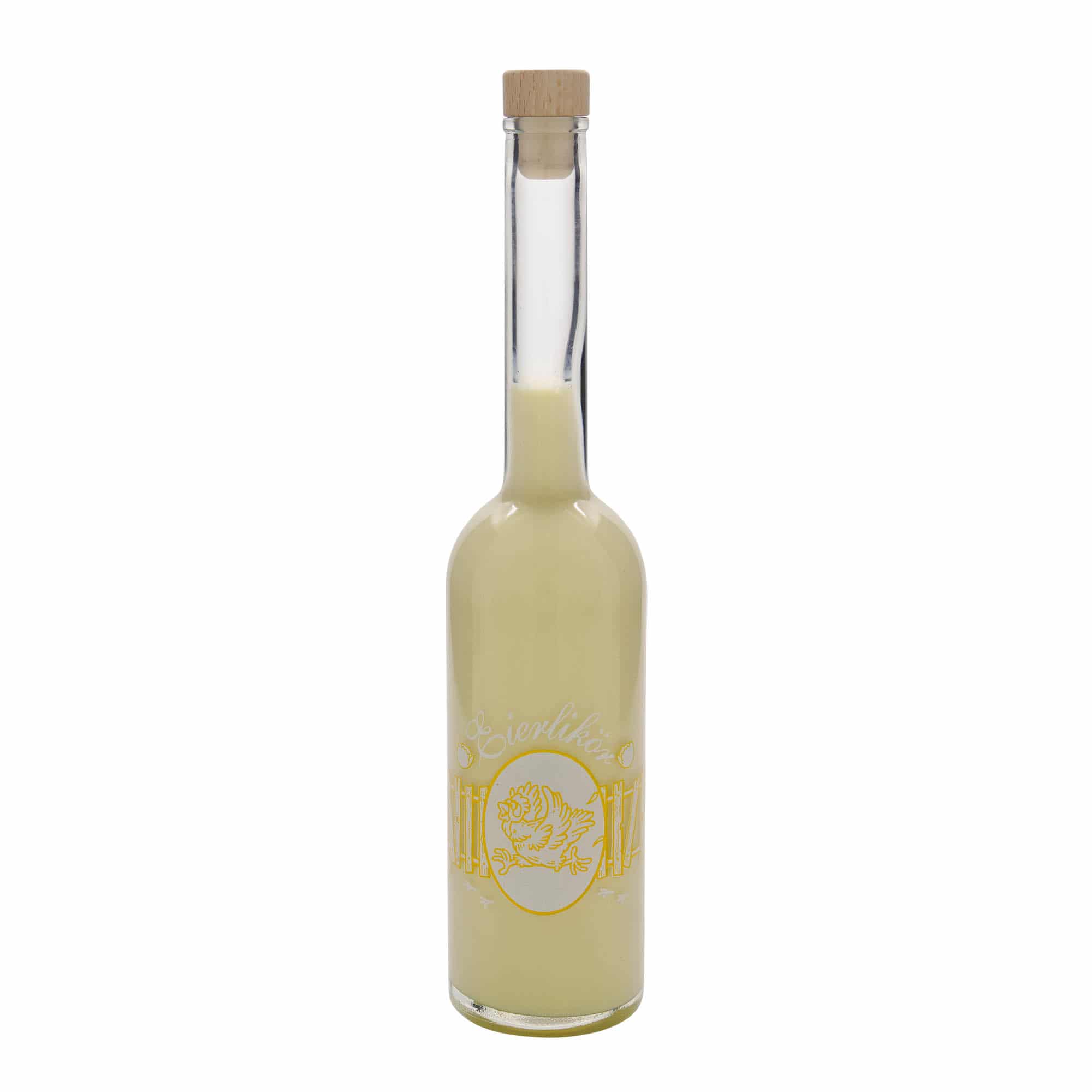 500 ml glasflaska 'Opera', motiv: ägglikör, öppning: kork