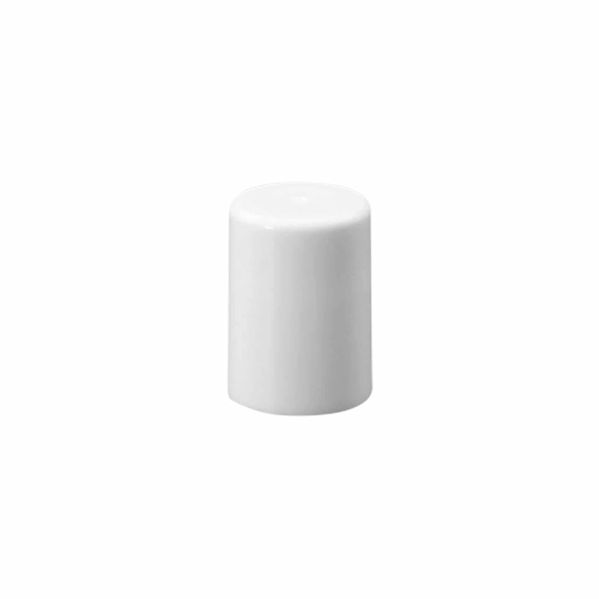 Lock till 10 ml roll-on-flaska, PP-plast, vit, för öppning: skruvlock
