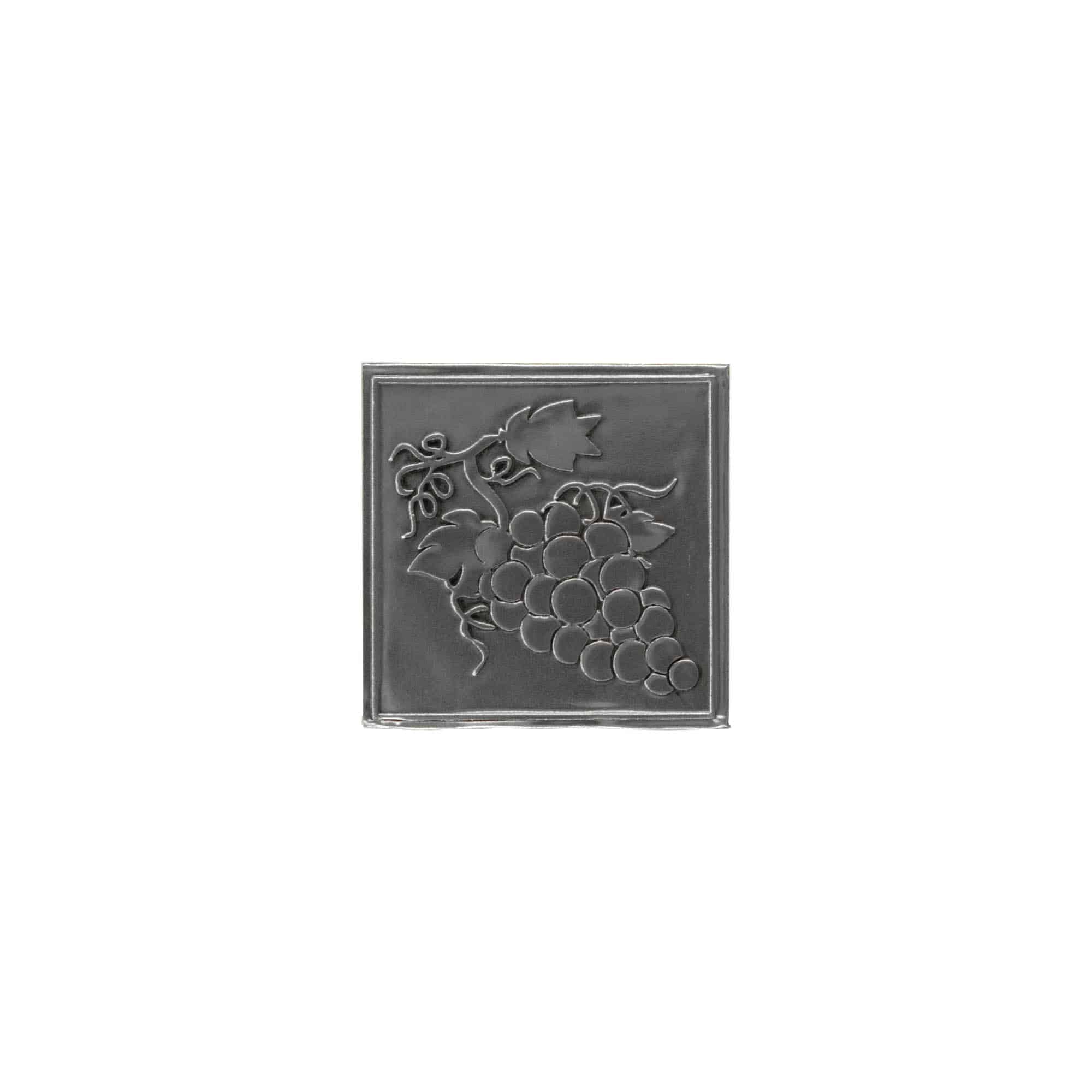 Tennetikett 'Druva', kvadratisk, metall, silver Tennetikett 'Druva', kvadratisk, metall, silver