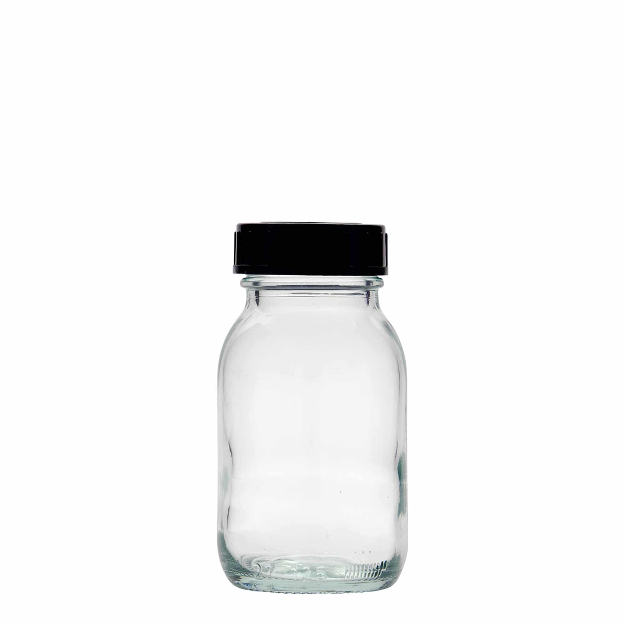 125 ml burk med bred hals, mynning: DIN 40