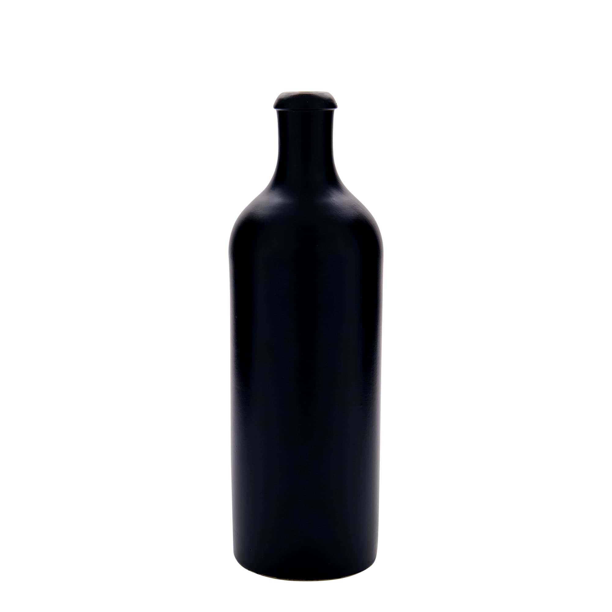 750 ml lerkrus, stengods, svart, mynning: kork 750 ml lerkrus, stengods, svart, mynning: kork