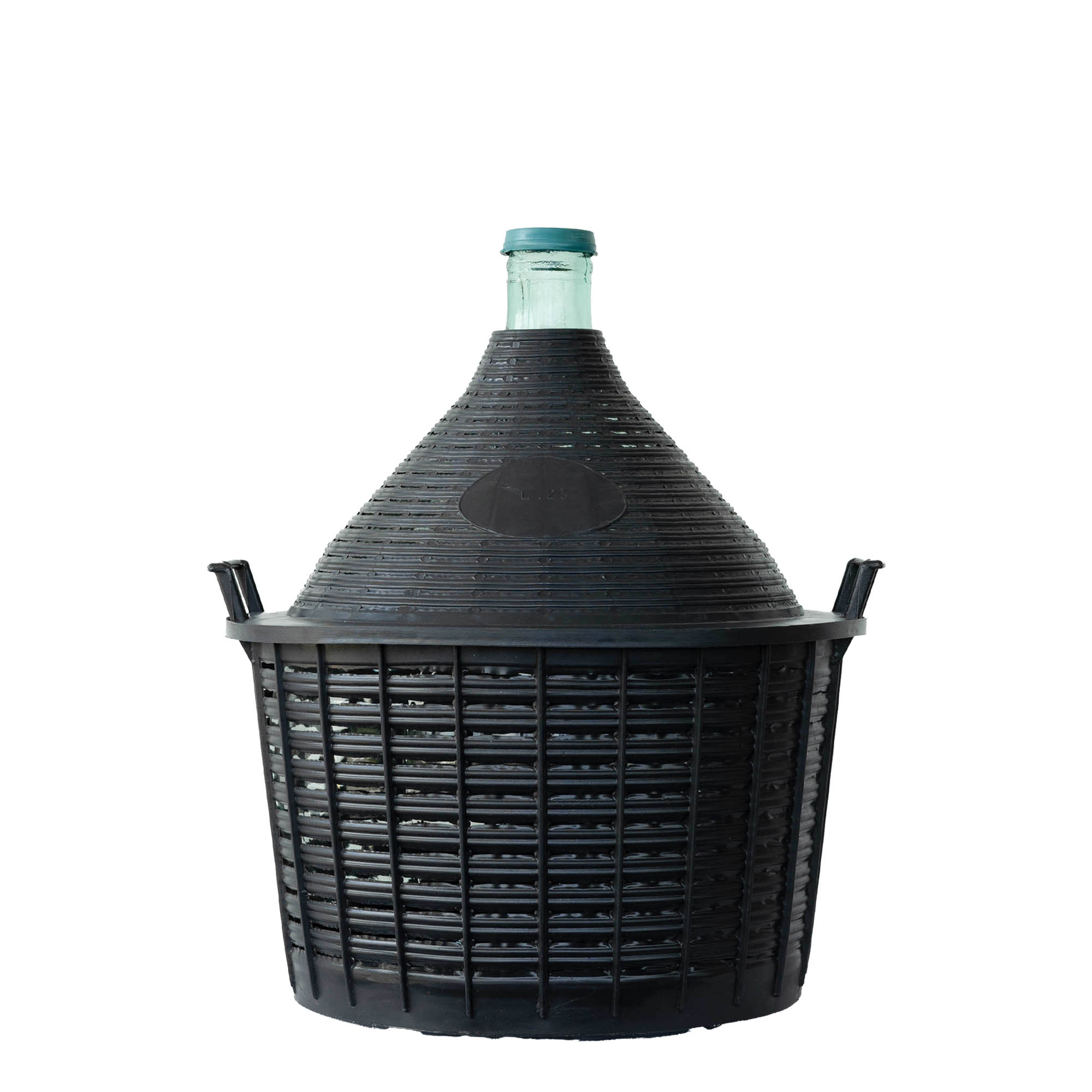 25 l ballongflaska med smal hals, glas, öppning: påklämd lock 25 l ballongflaska med smal hals, glas, öppning: påklämd lock