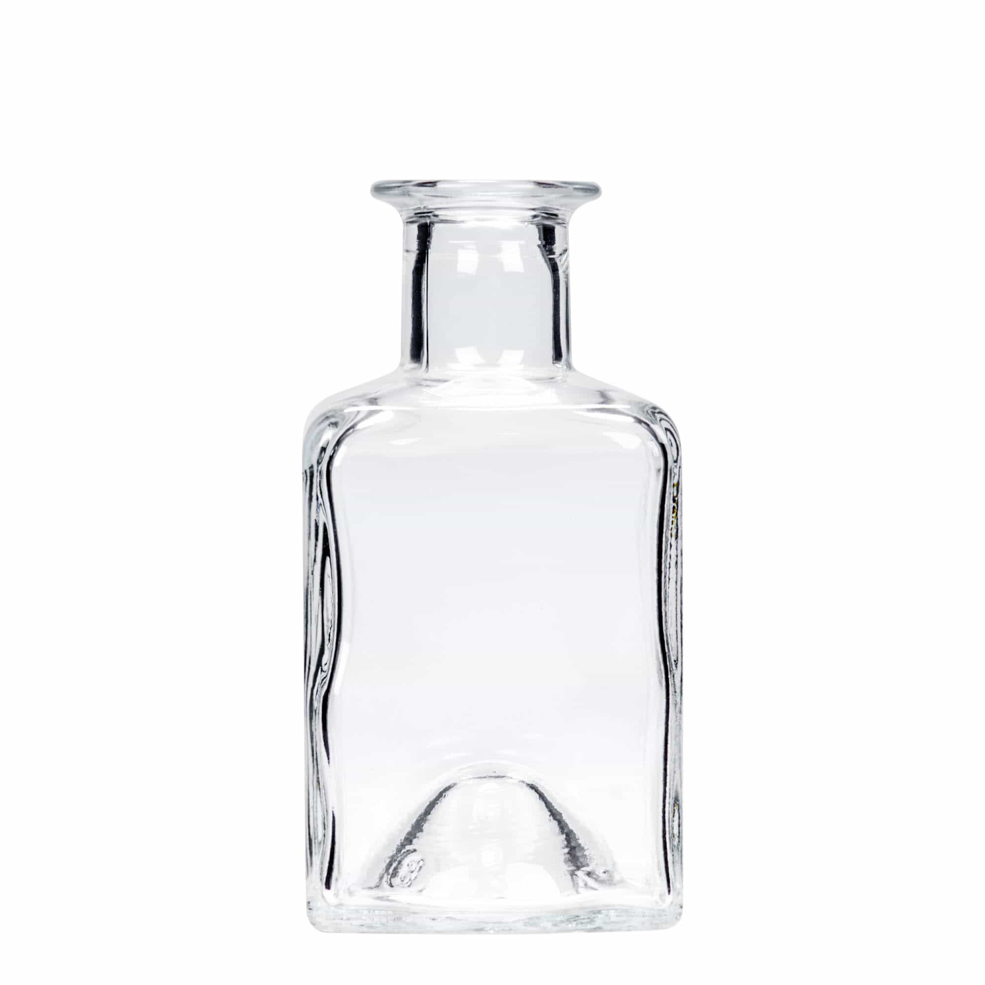 200 ml glasflaska 'Kubica', kvadratisk, mynning: kork