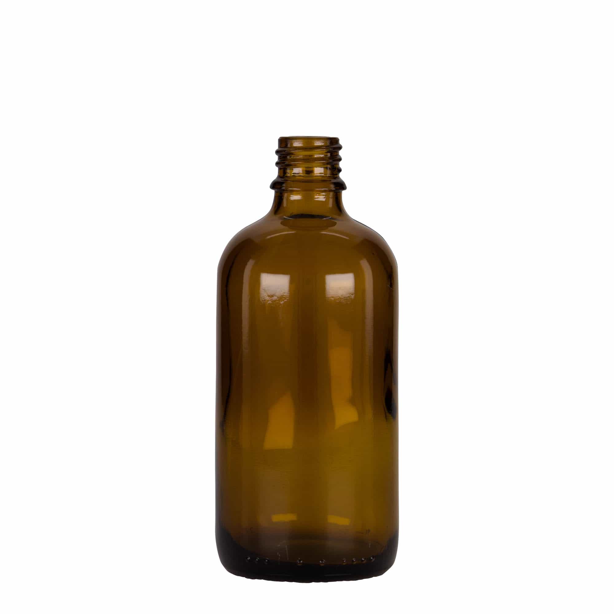 100 ml pipettflaska medicin, glas, brun-svart, mynning: DIN 18