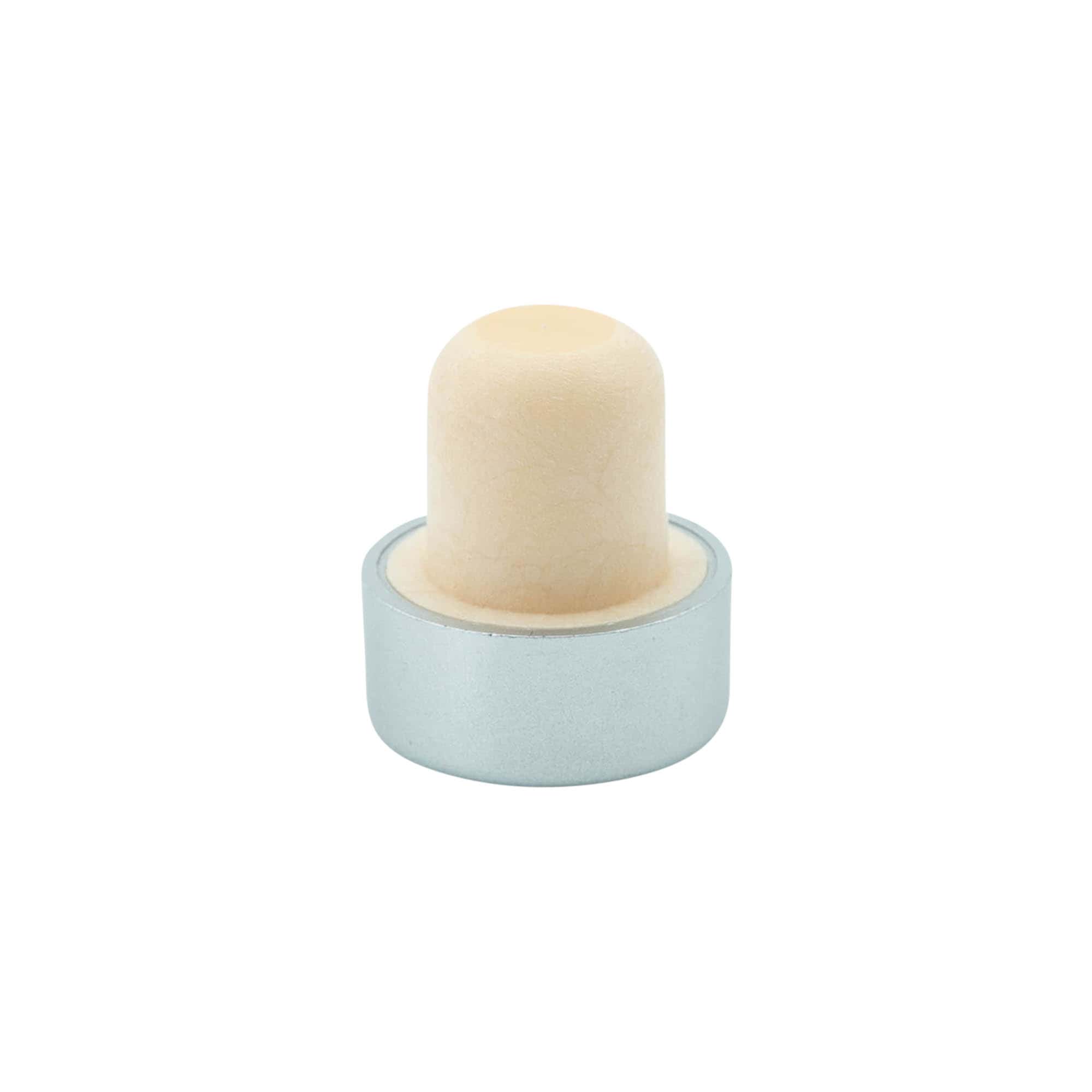 Greppkork 19 mm, plast, silver, för mynning: kork