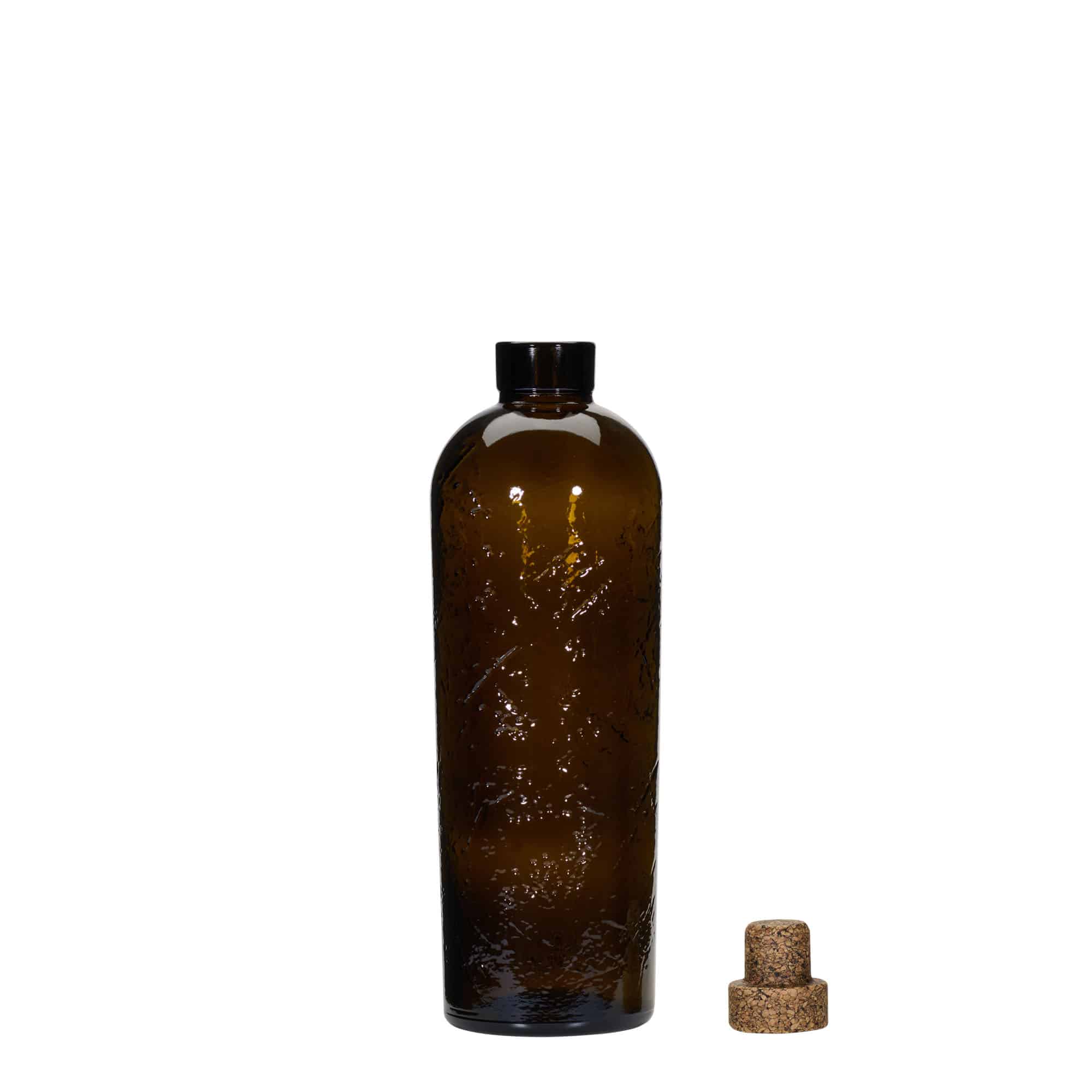 700 ml Widly Crafted glasflaska 'Natural', brun, mynning: kork