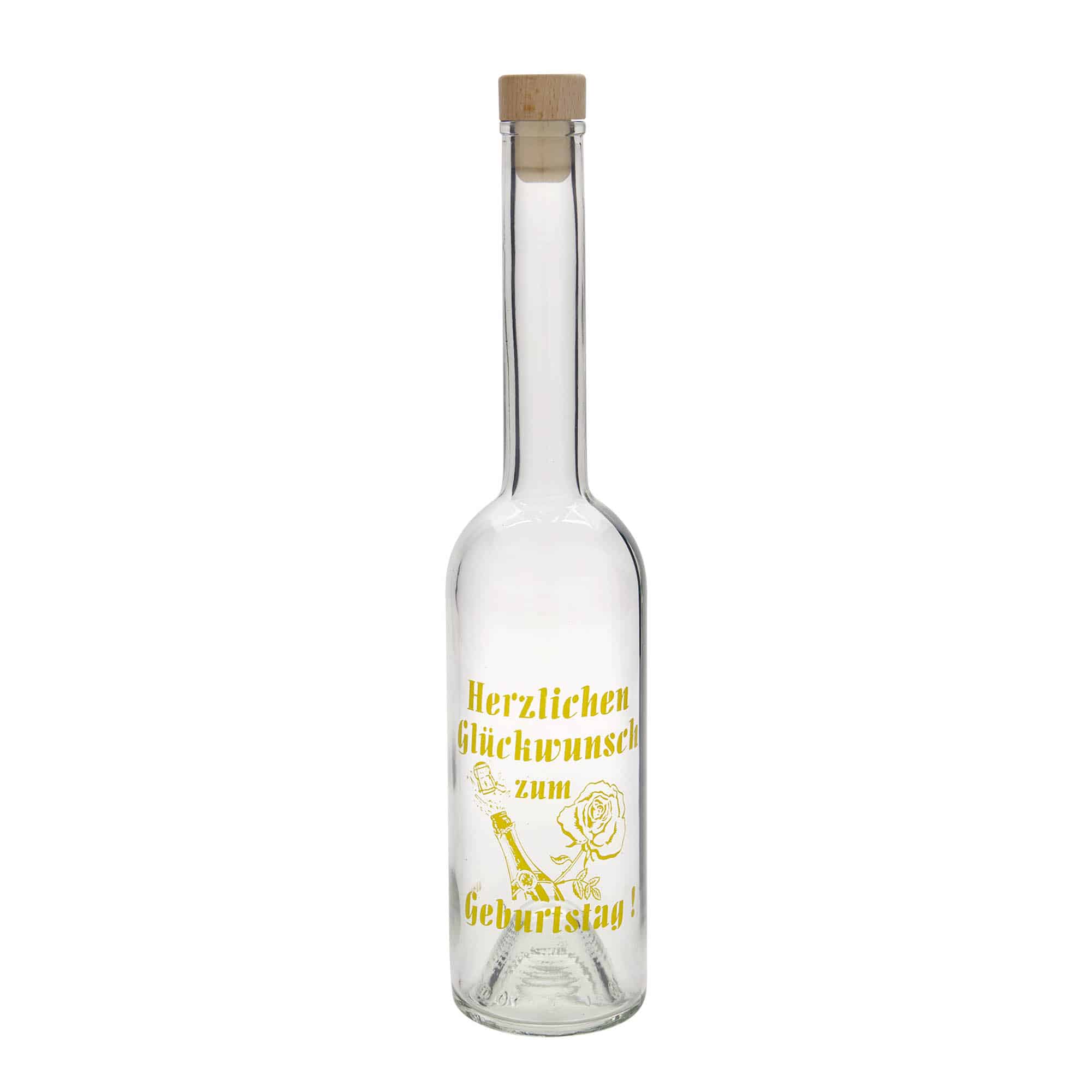 500 ml glasflaska 'Opera', motiv: Apple, mynning: kork